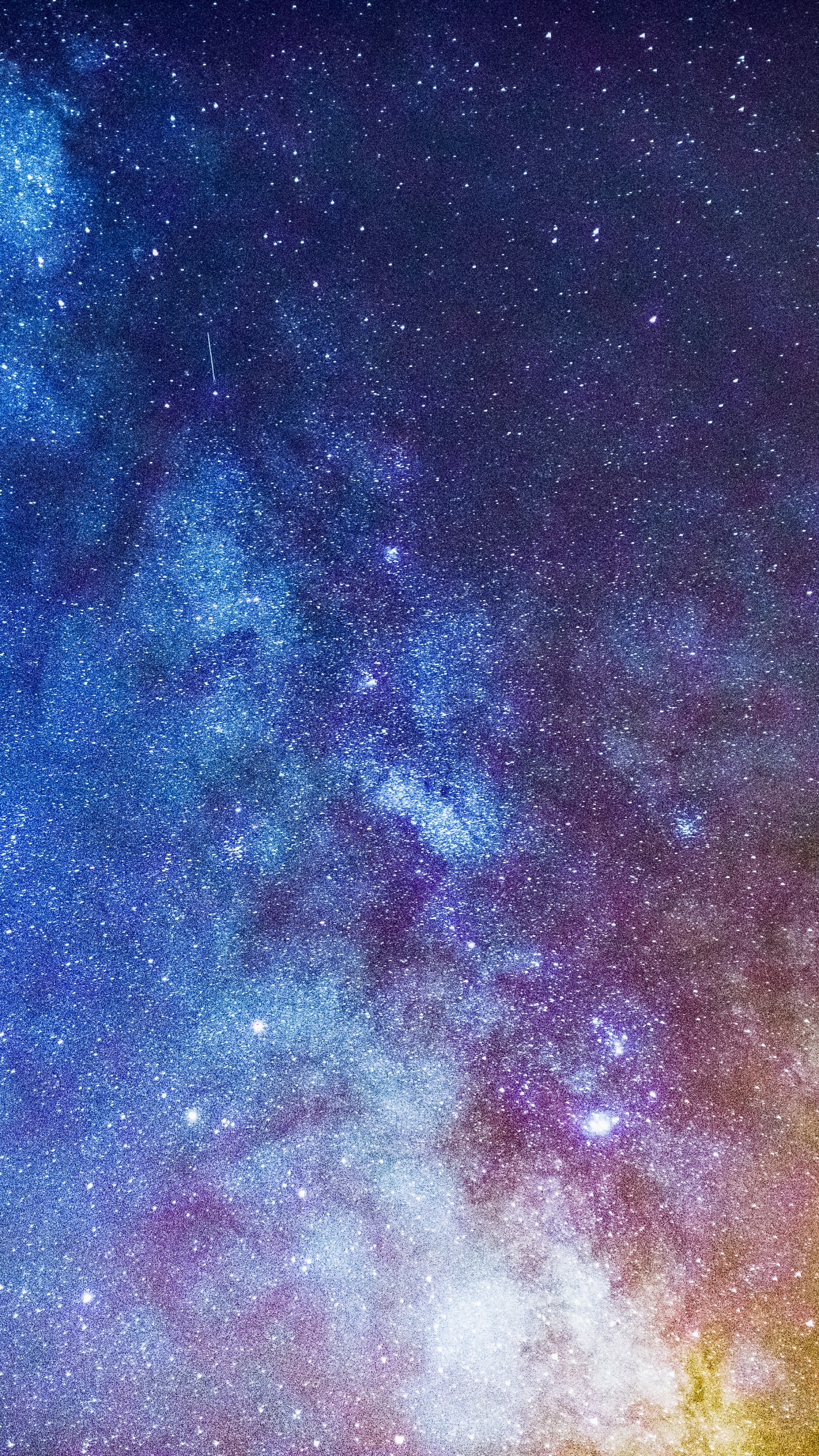 Cielo Nocturno Estrellado Azul y Marrón. Wallpaper in 1440x2560 Resolution
