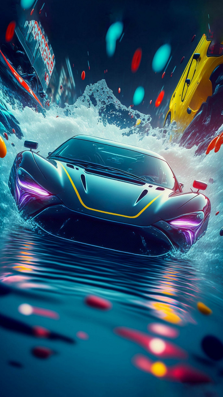 Art, Cars, Sports Car, Art Car, Supercar. Wallpaper in 750x1334 Resolution