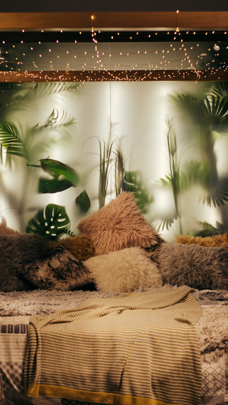 Chambre Cosy Romantique, Coucher, Chambre, Éclairage, Lit. Wallpaper in 750x1334 Resolution