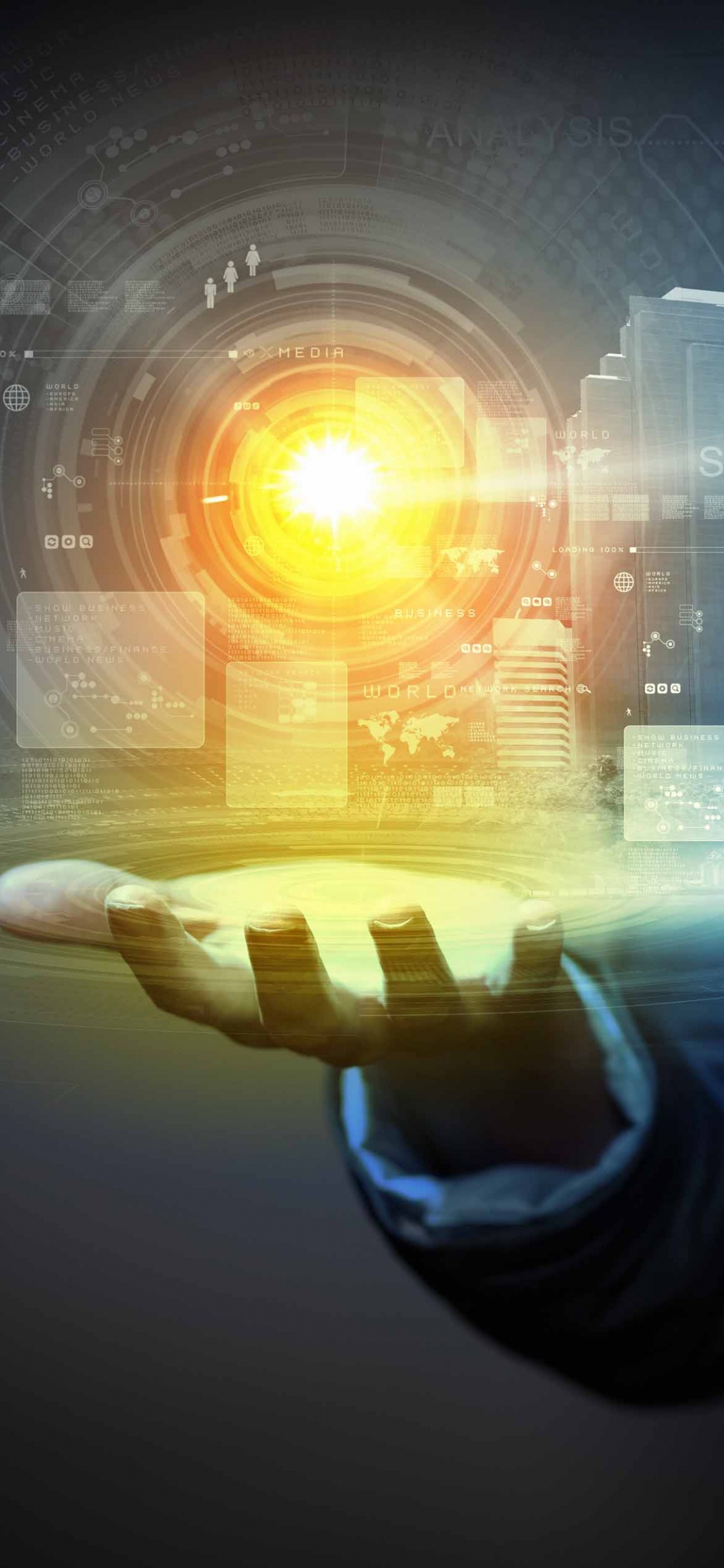 Horizon de la Ville Pendant la Nuit. Wallpaper in 1125x2436 Resolution