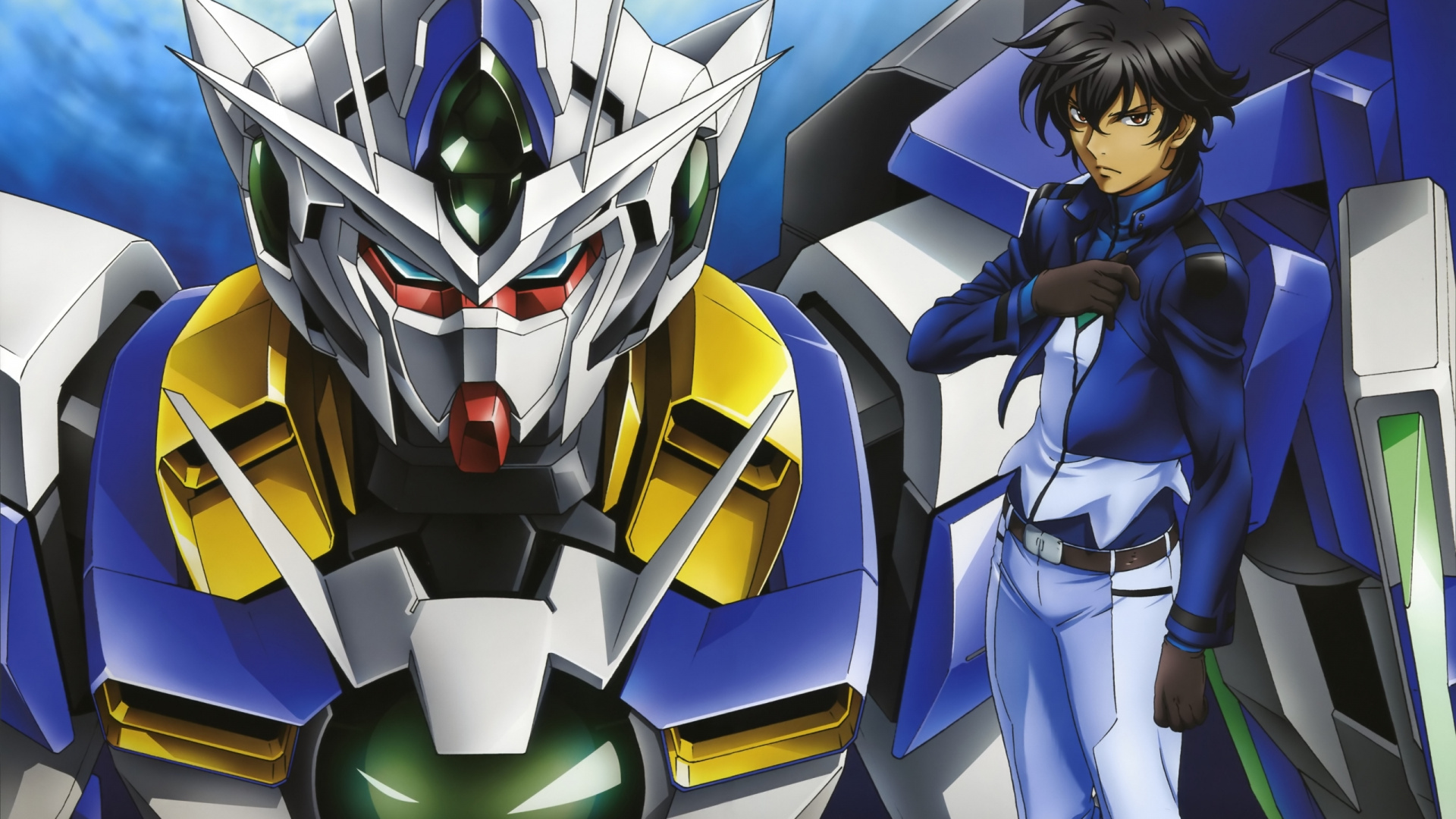 Illustration de Robot Bleu et Jaune. Wallpaper in 1920x1080 Resolution