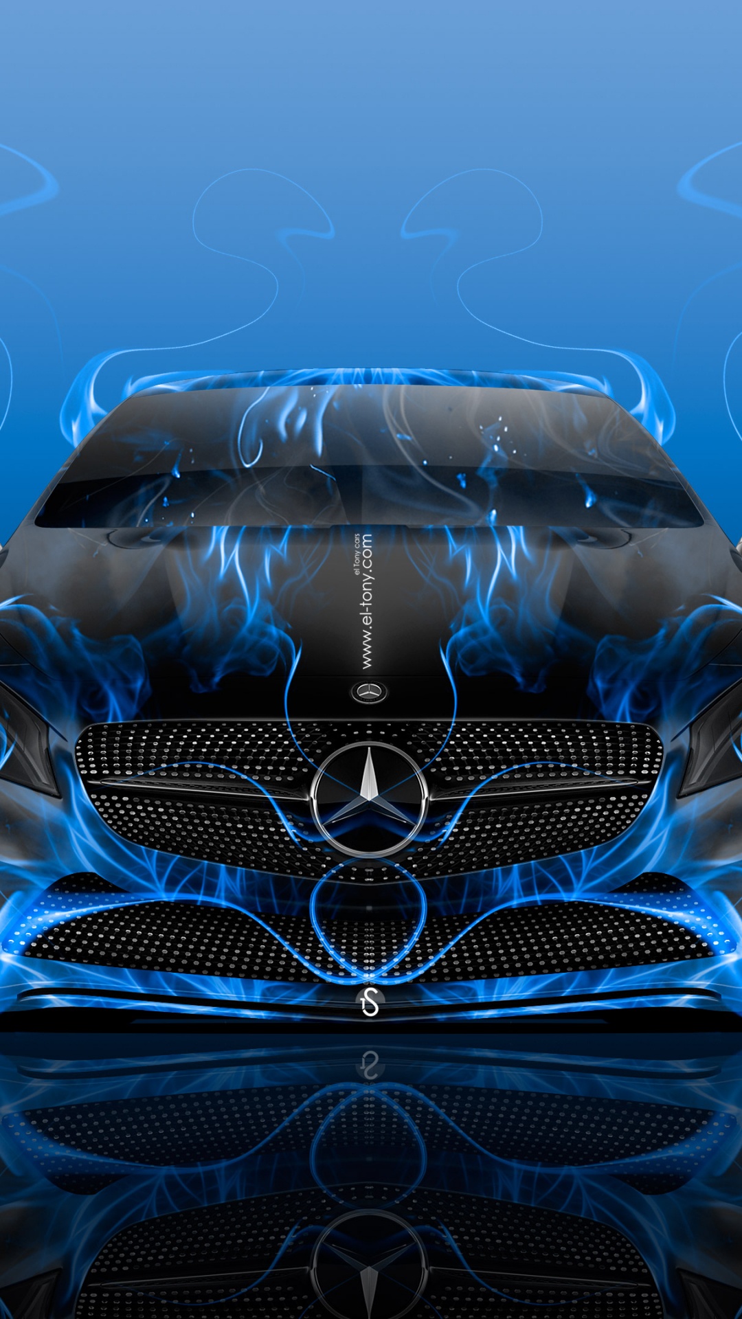 Blaues Bmw Auto Mit Blaulicht. Wallpaper in 1080x1920 Resolution