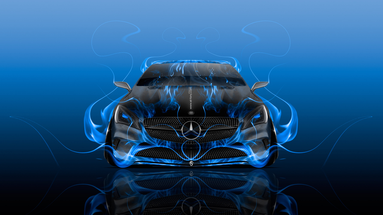 Blaues Bmw Auto Mit Blaulicht. Wallpaper in 1280x720 Resolution