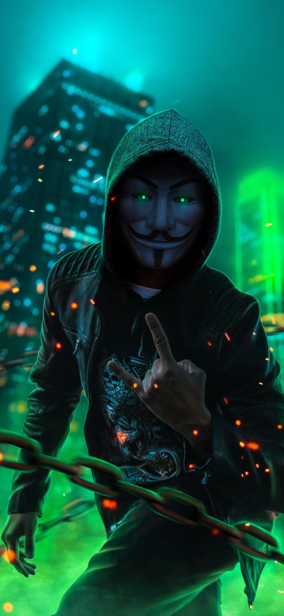 Mask Man, Guy Fawkes Mask, Mask, Guy Fawkes, Halloween Costume. Wallpaper in 1125x2436 Resolution