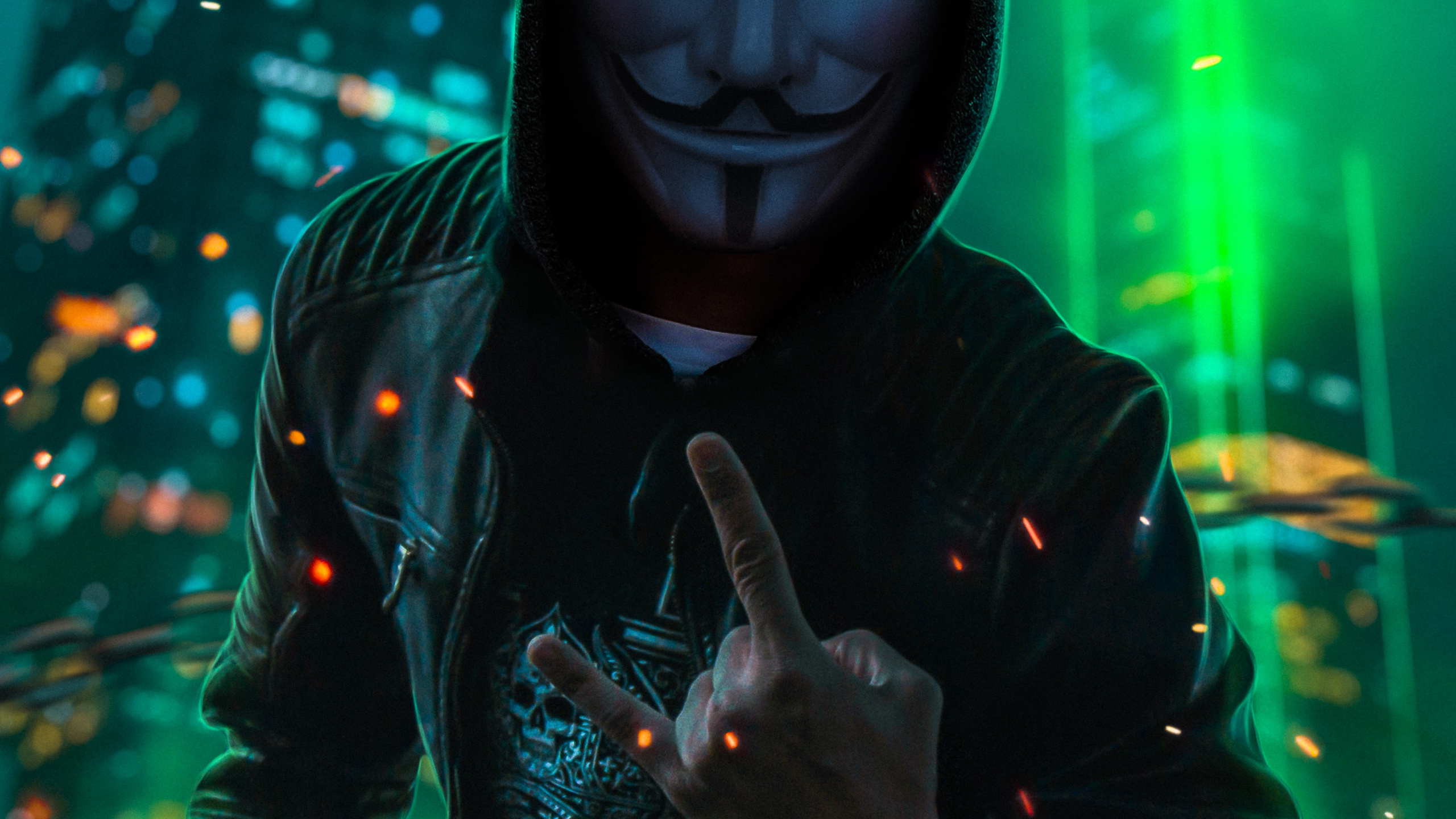 Mask Man, Guy Fawkes Mask, Mask, Guy Fawkes, Halloween Costume. Wallpaper in 2560x1440 Resolution