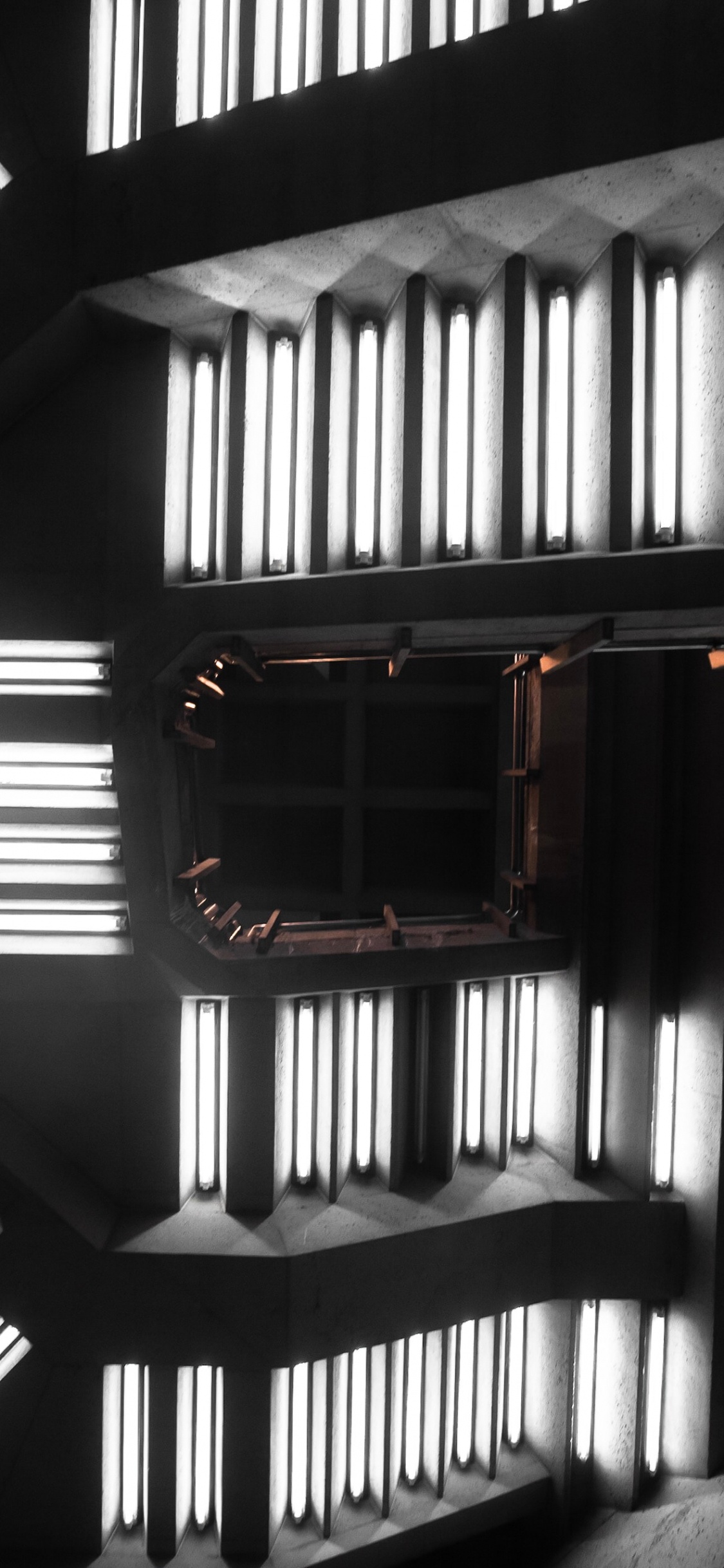 Black and White Spiral Stairs. Wallpaper in 1125x2436 Resolution