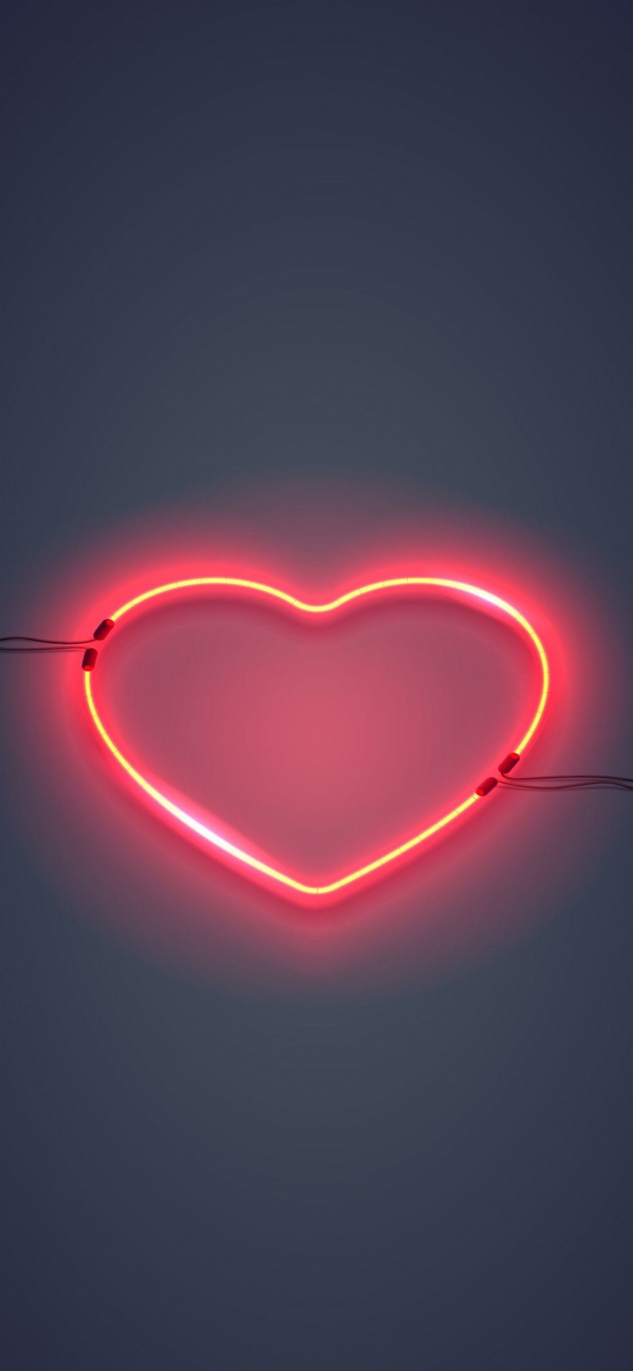 Neon, Luz, Rojo, Coraz, Amor. Wallpaper in 1242x2688 Resolution
