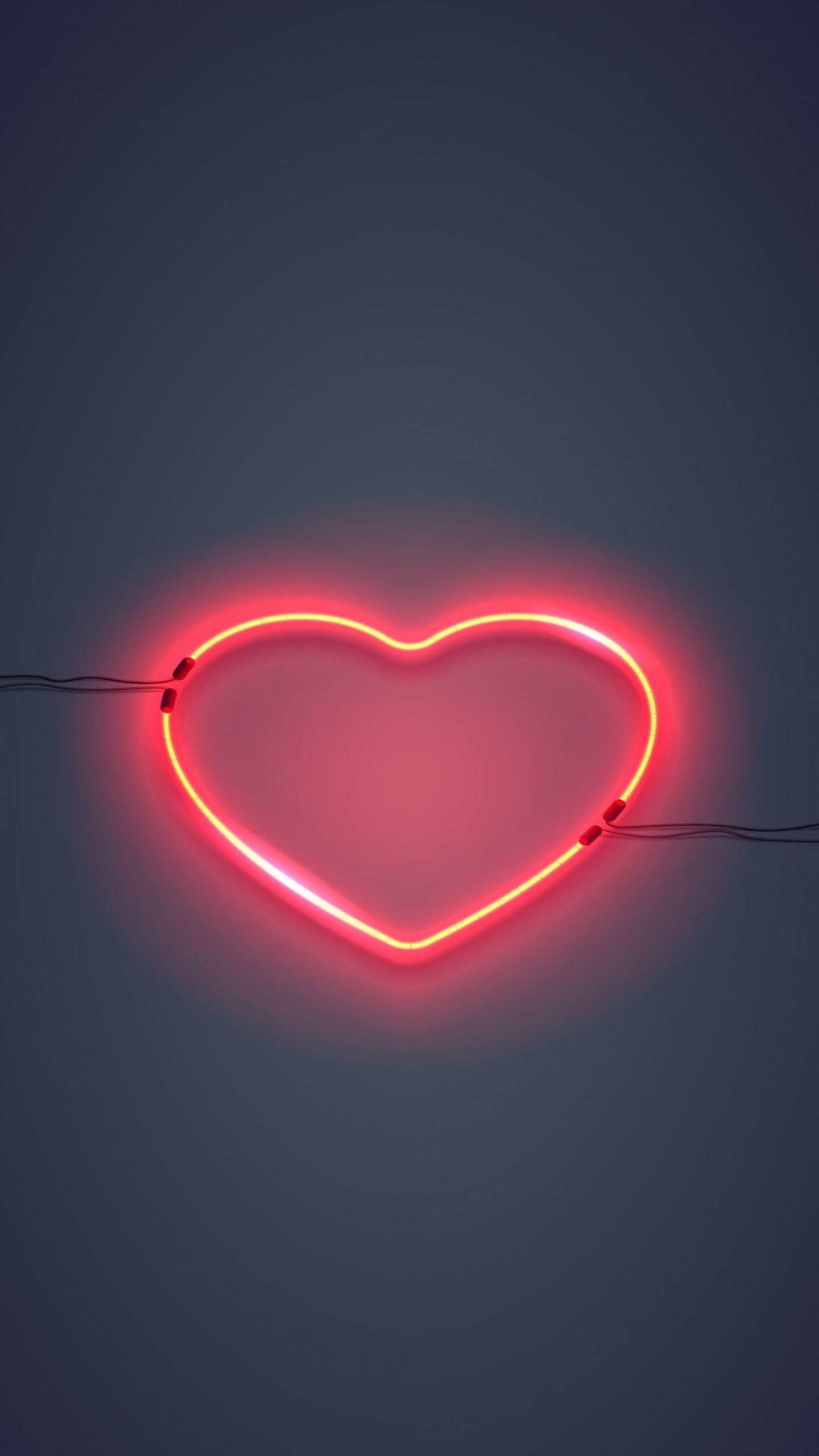 Neon, Luz, Rojo, Coraz, Amor. Wallpaper in 1440x2560 Resolution