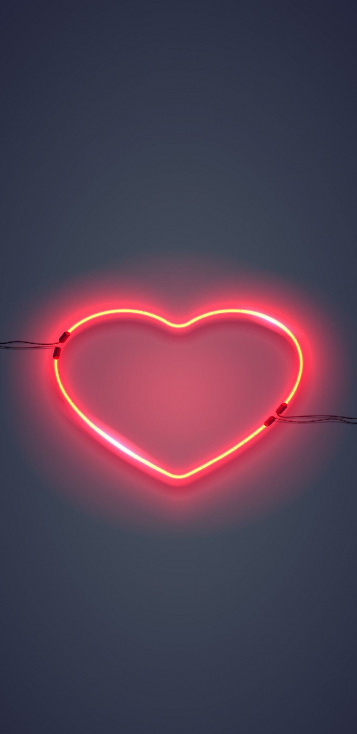 Neon, Luz, Rojo, Coraz, Amor. Wallpaper in 1440x2960 Resolution