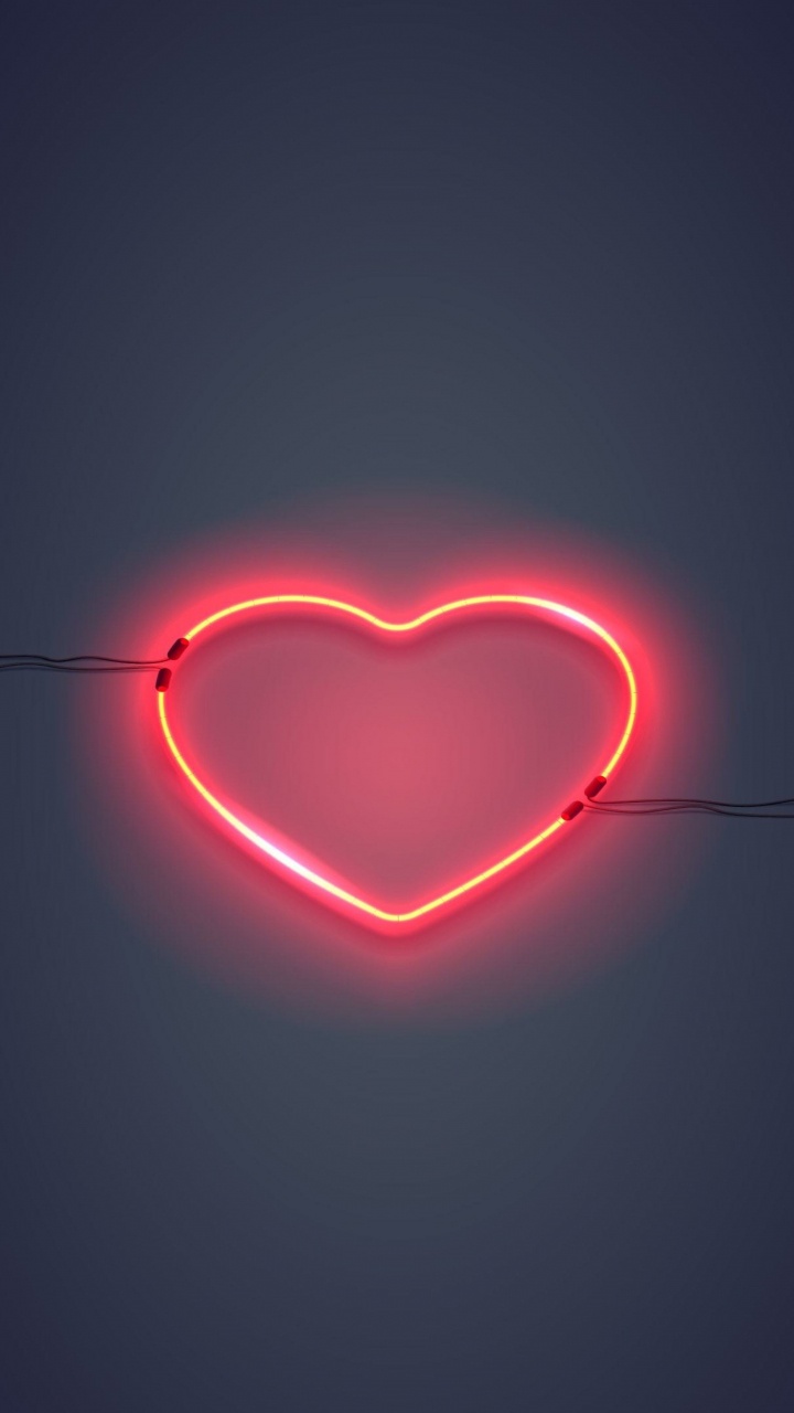Leuchtreklame, Neon, Licht, Herzen, Liebe. Wallpaper in 720x1280 Resolution