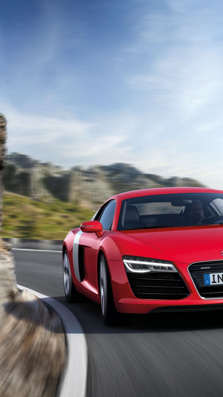 Red Audi r 8 on Road During Daytime. Wallpaper in 720x1280 Resolution