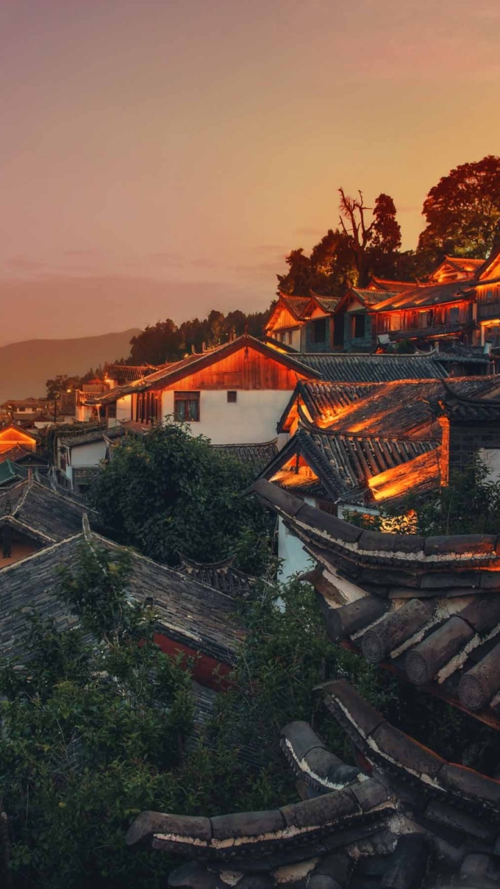 晚上, 城市, 旧城区的江, 天空, 黎明 壁纸 720x1280 允许