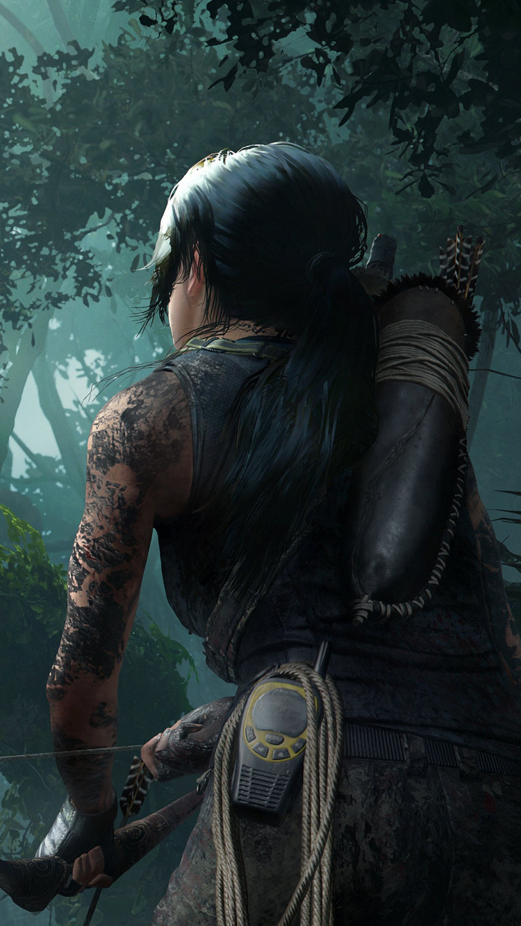 Shadow of The Tomb Raider, Tomb Raider, Lara Croft, Adventure Game, Jungle. Wallpaper in 750x1334 Resolution