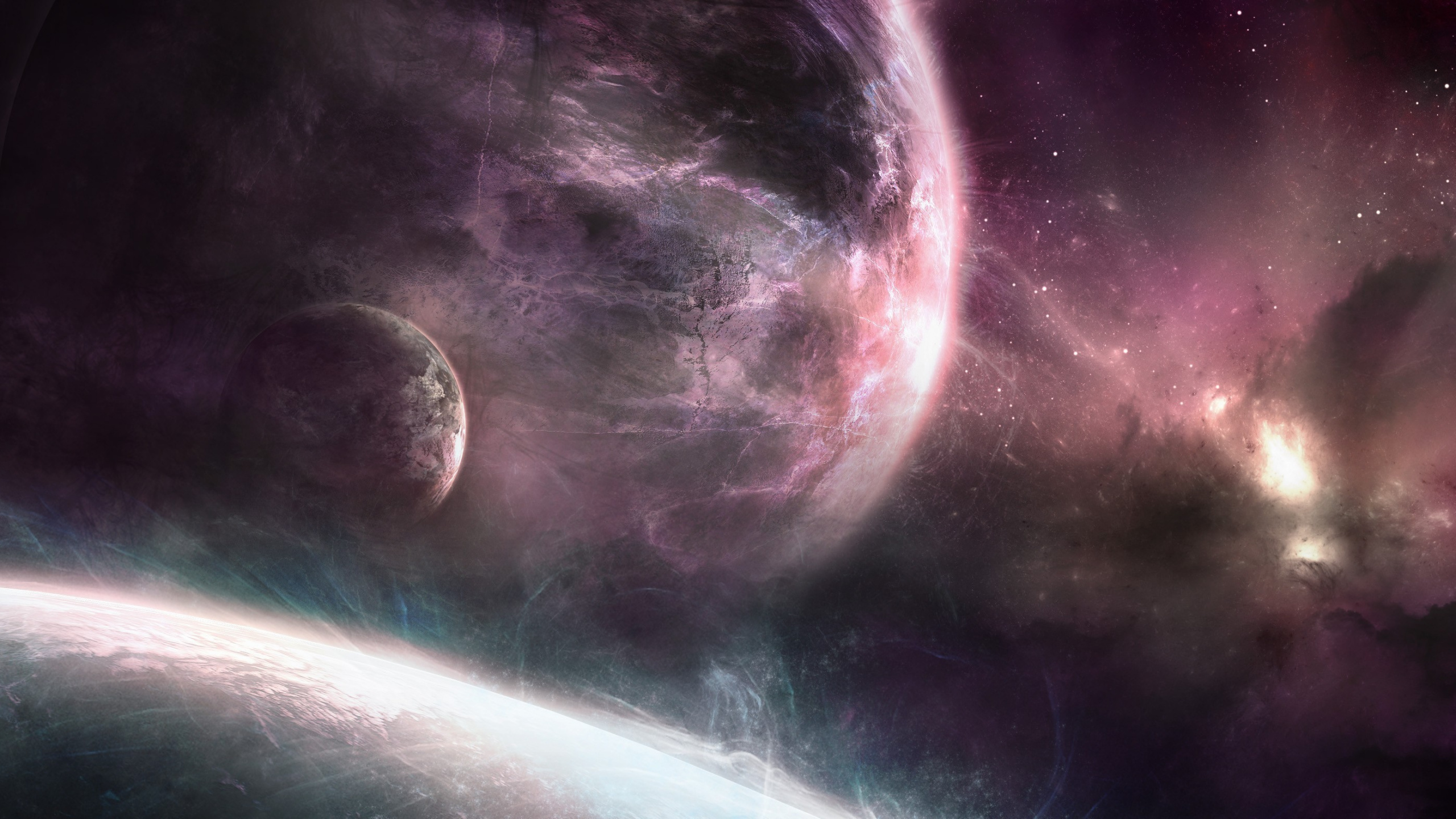 Lune Dans le Ciel Pendant la Nuit. Wallpaper in 2560x1440 Resolution