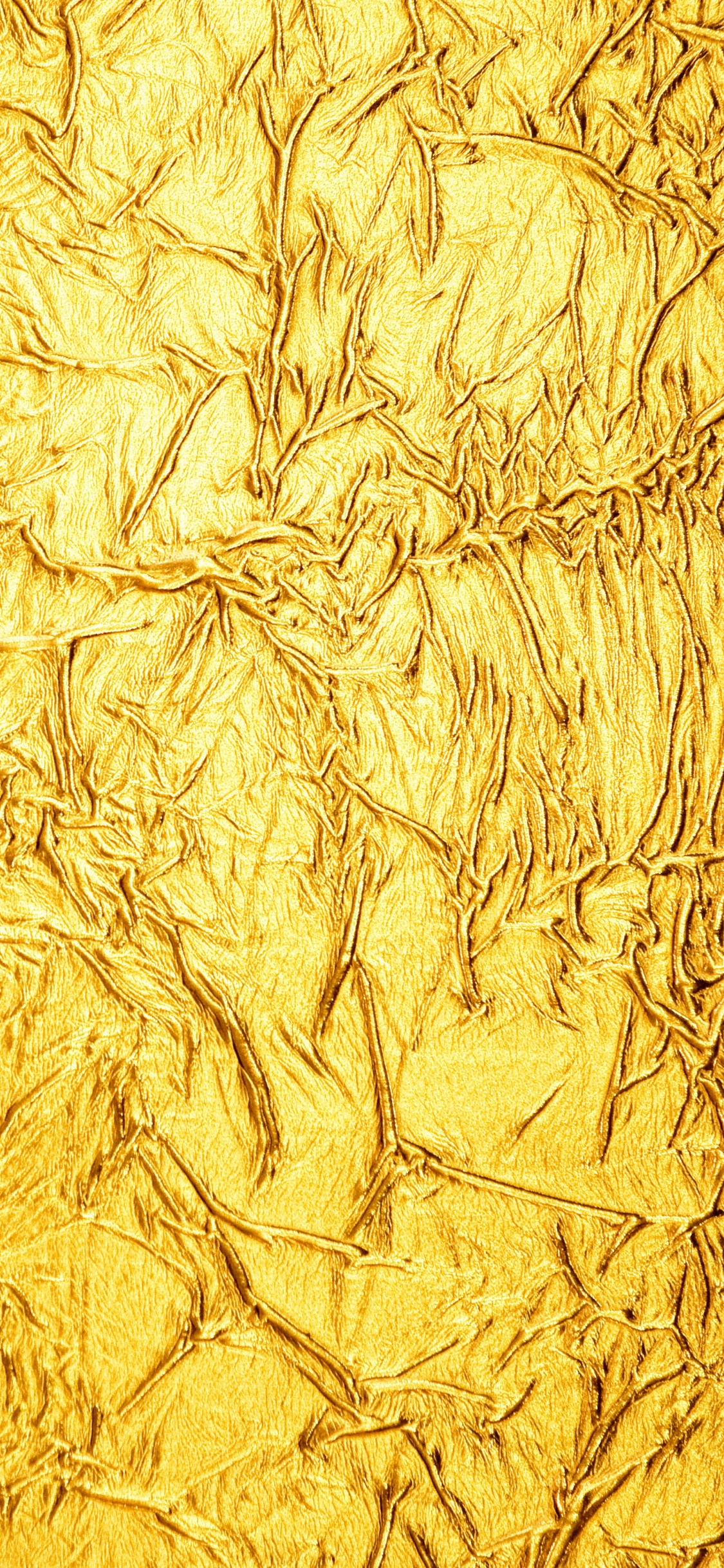 金箔, 纹理, 黄金, 黄色的, 金属 壁纸 1125x2436 允许