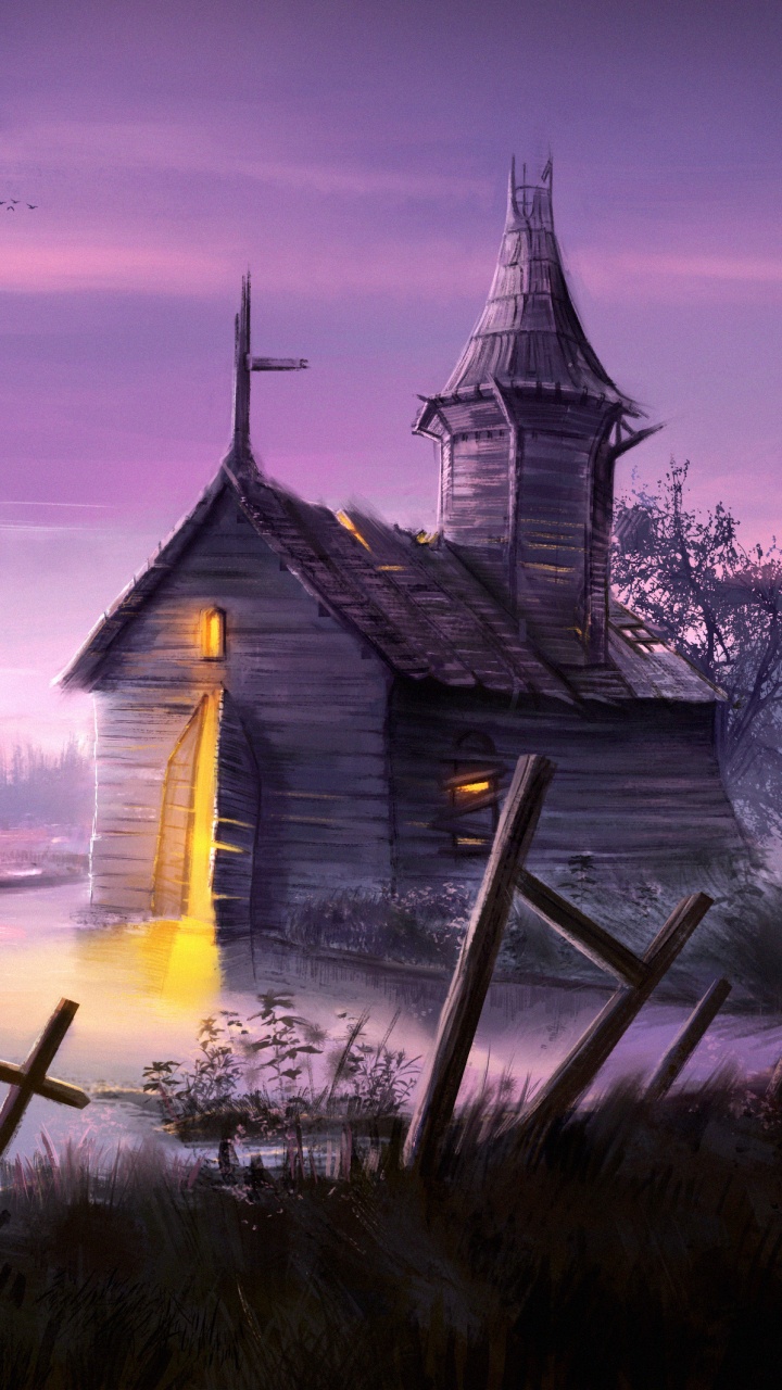 Brown Wooden House on Green Grass Field During Sunset. Wallpaper in 720x1280 Resolution