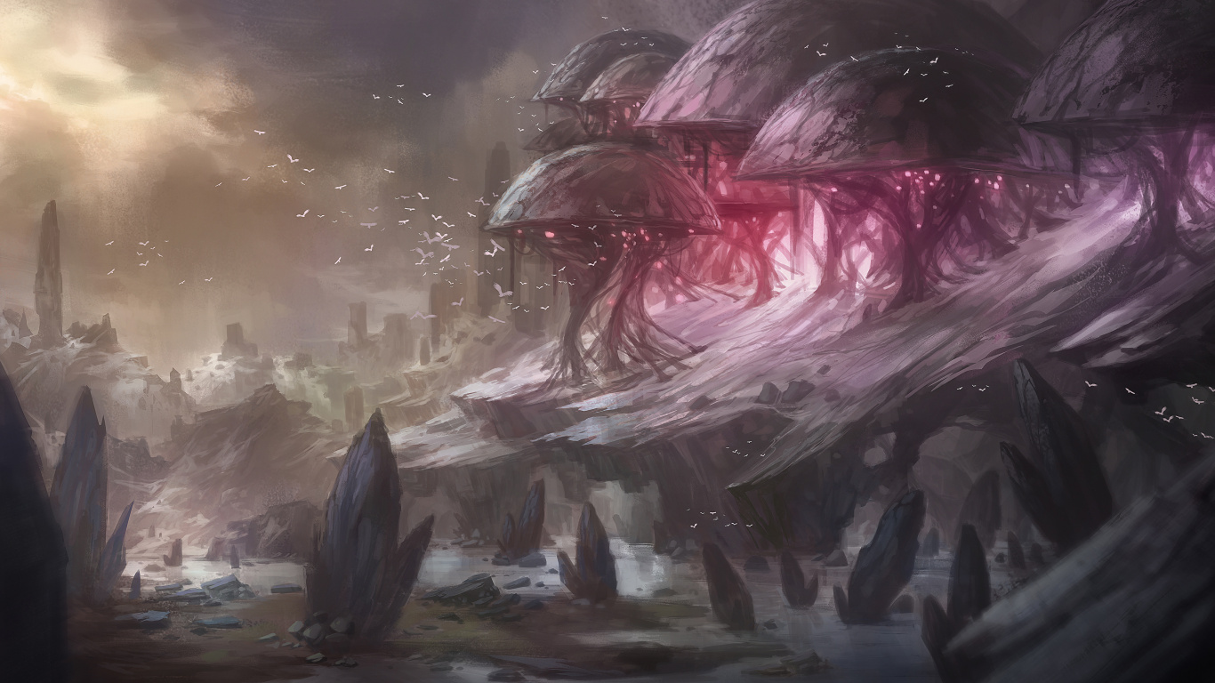 风景画, 艺术, 幻想, 创造性的艺术, 灭绝 壁纸 1366x768 允许