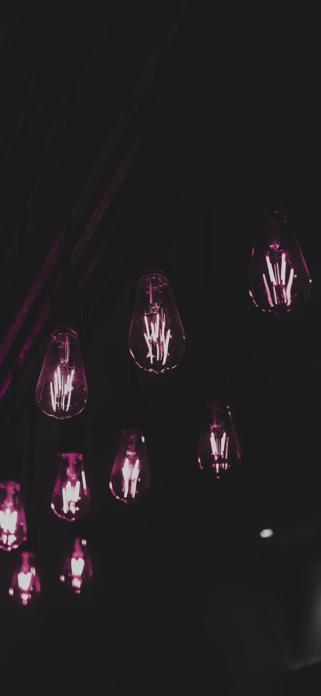 3 Light Bulb Turned on in Dark Room. Wallpaper in 1125x2436 Resolution