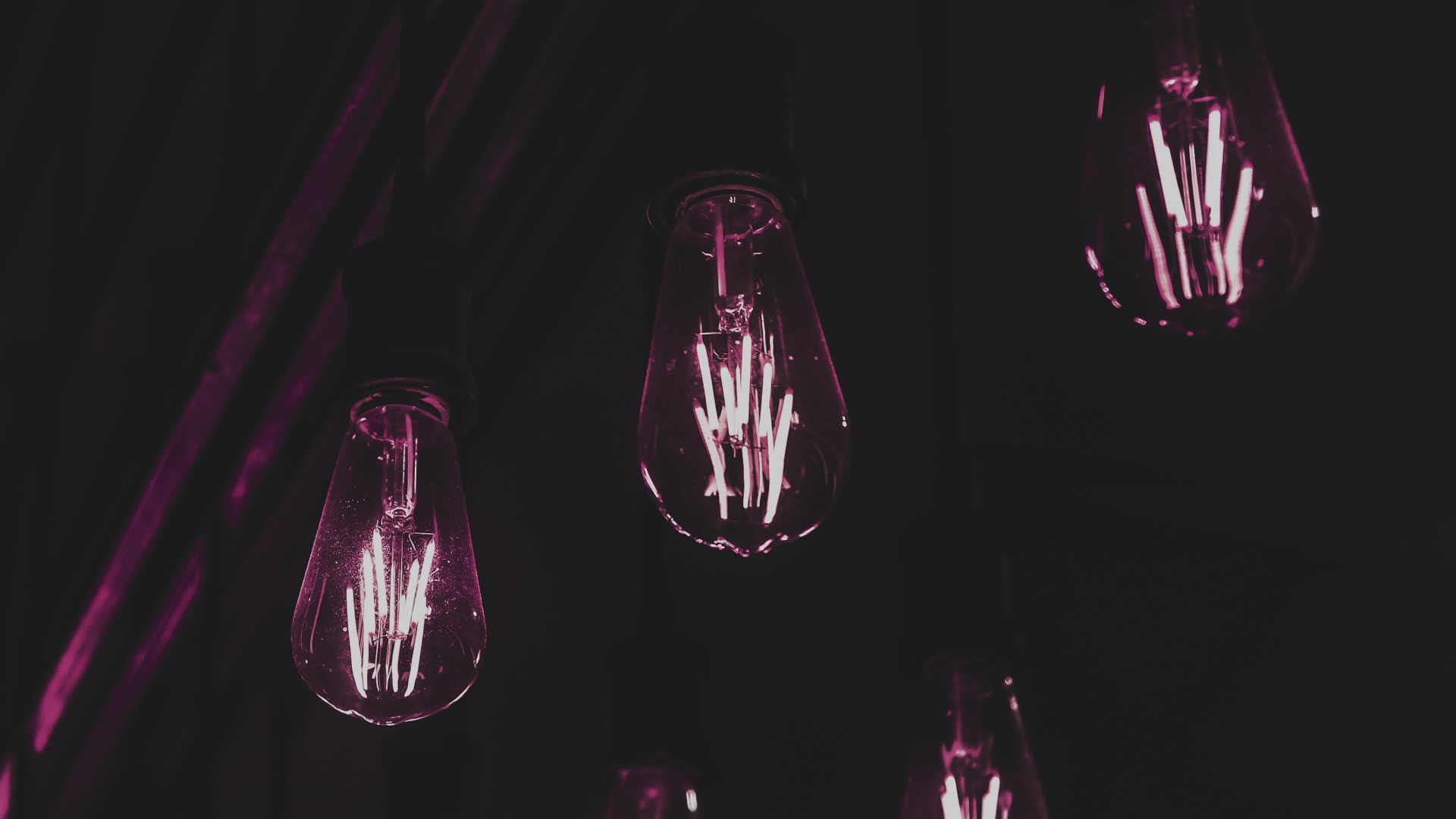 3 Light Bulb Turned on in Dark Room. Wallpaper in 1920x1080 Resolution