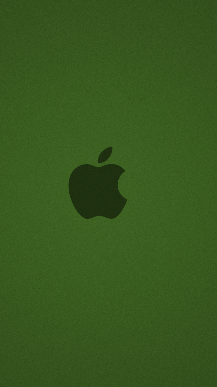 Apple Logo on Green Surface. Wallpaper in 750x1334 Resolution