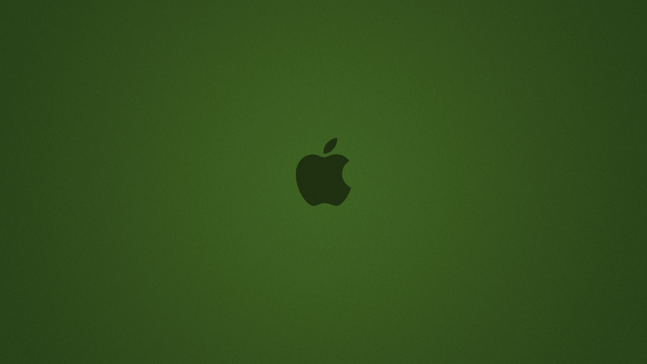 Logo Pomme Sur Surface Verte. Wallpaper in 1280x720 Resolution