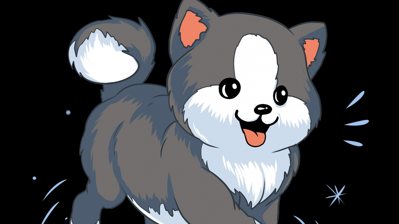 Chat, Affiche, Great Dane, Cartoon, Art. Wallpaper in 1366x768 Resolution