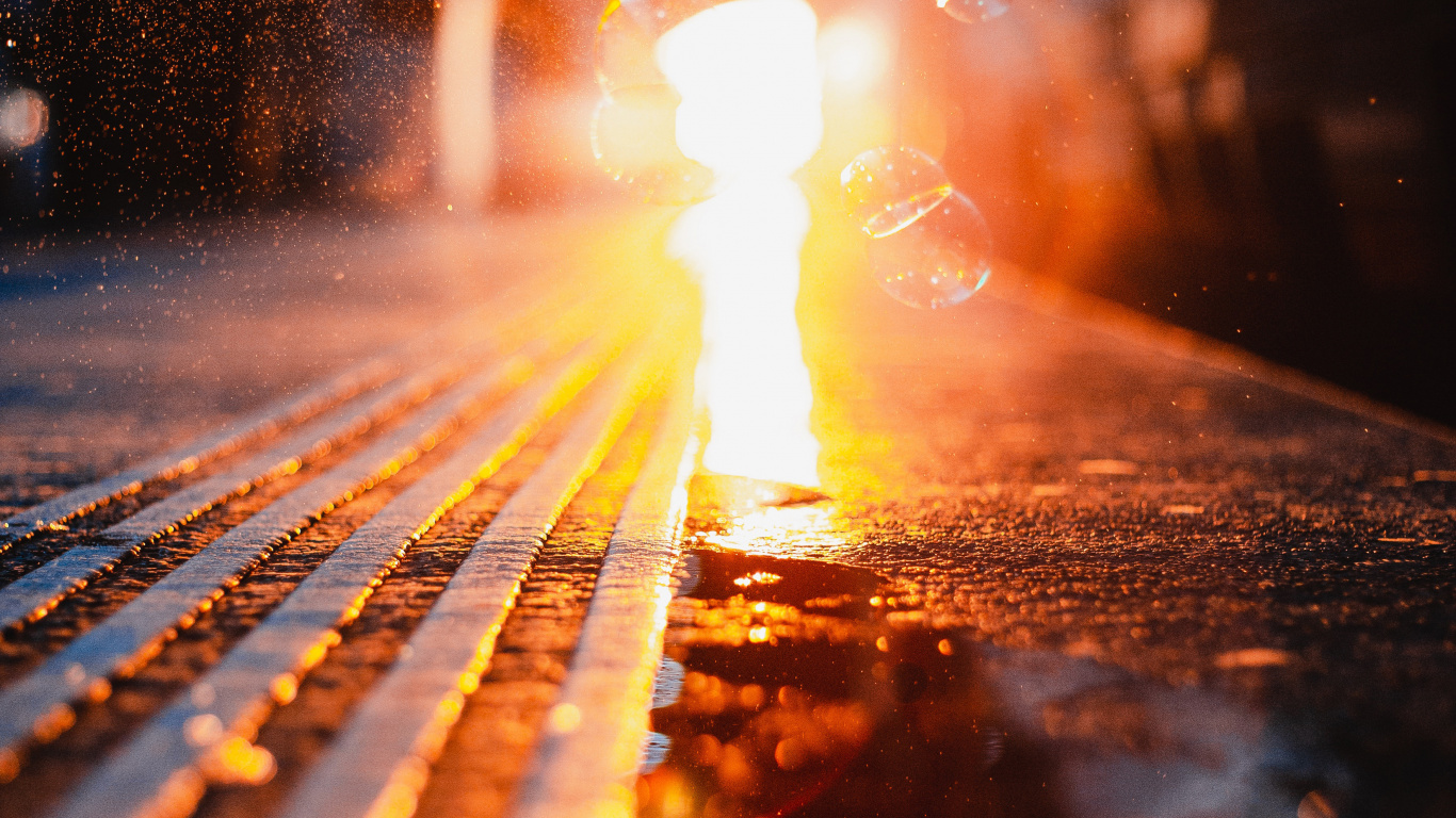 Photographie Bokeh du Soleil Dans le Ciel. Wallpaper in 1366x768 Resolution