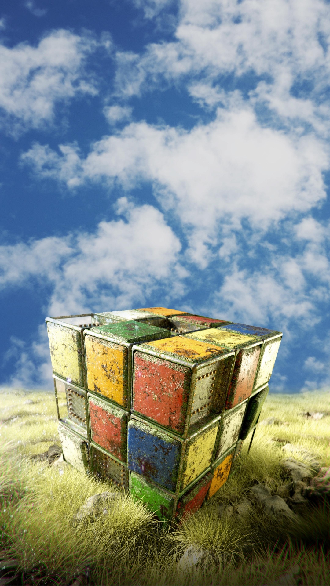 Assassins Creed Valhalla, Cubo de Rubik, Arte, Pintura, Cumulus. Wallpaper in 1080x1920 Resolution