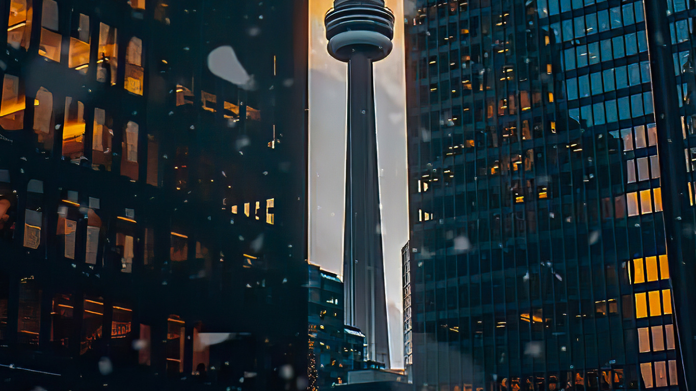 CN Tower, Wolkenkratzer, Gebäude, Tageszeit, Tower. Wallpaper in 1366x768 Resolution
