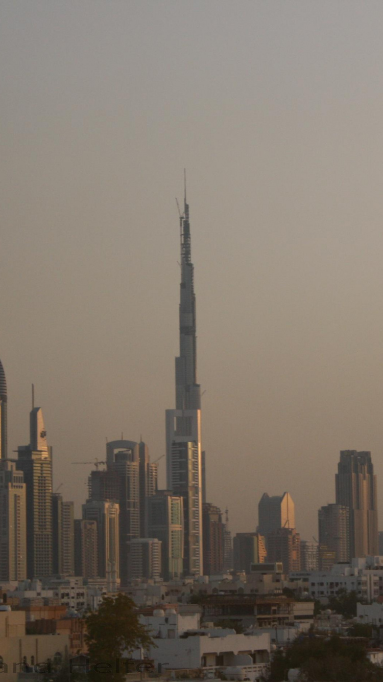 Skyline Der Stadt Unter Grauem Himmel Tagsüber. Wallpaper in 750x1334 Resolution