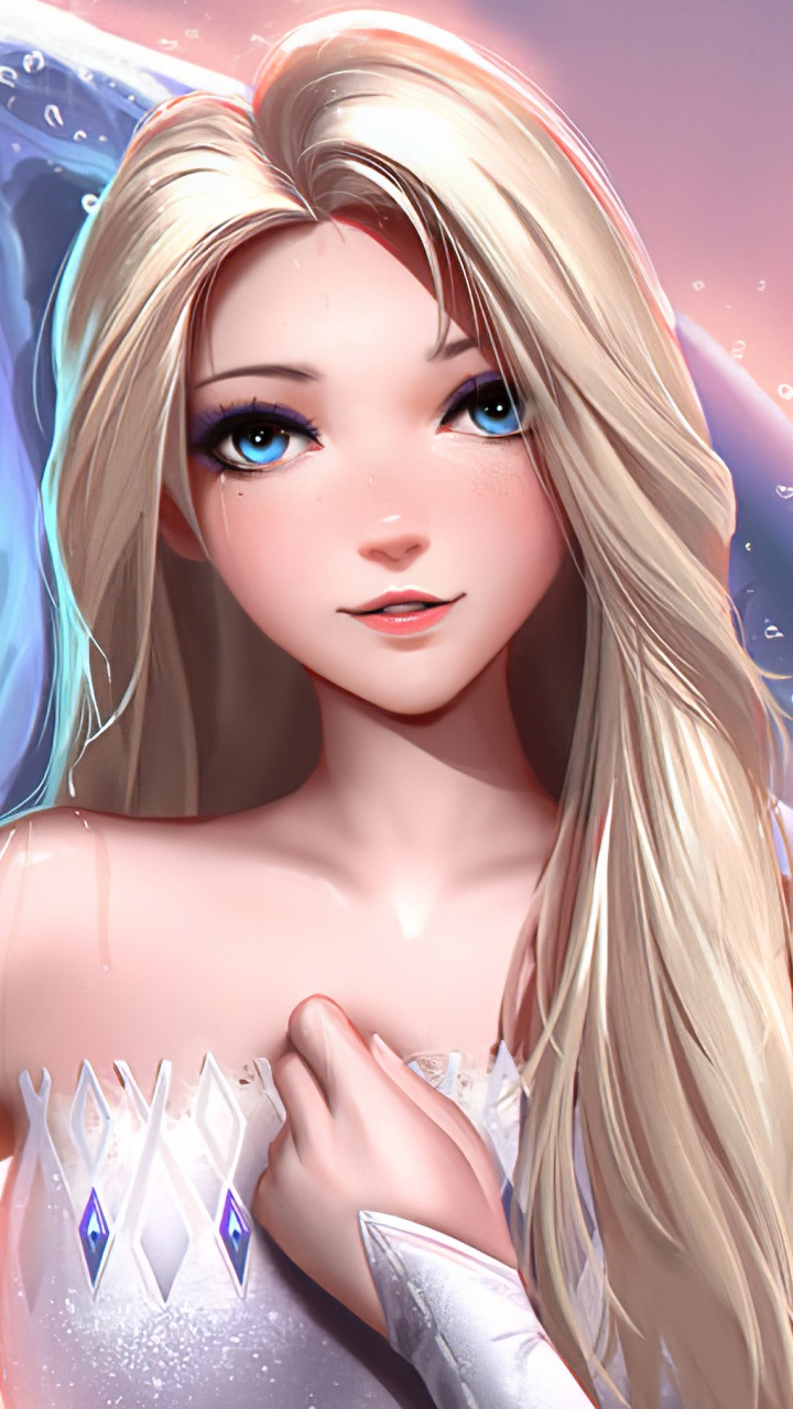 Femme Aux Cheveux Blonds Dans L'eau. Wallpaper in 720x1280 Resolution