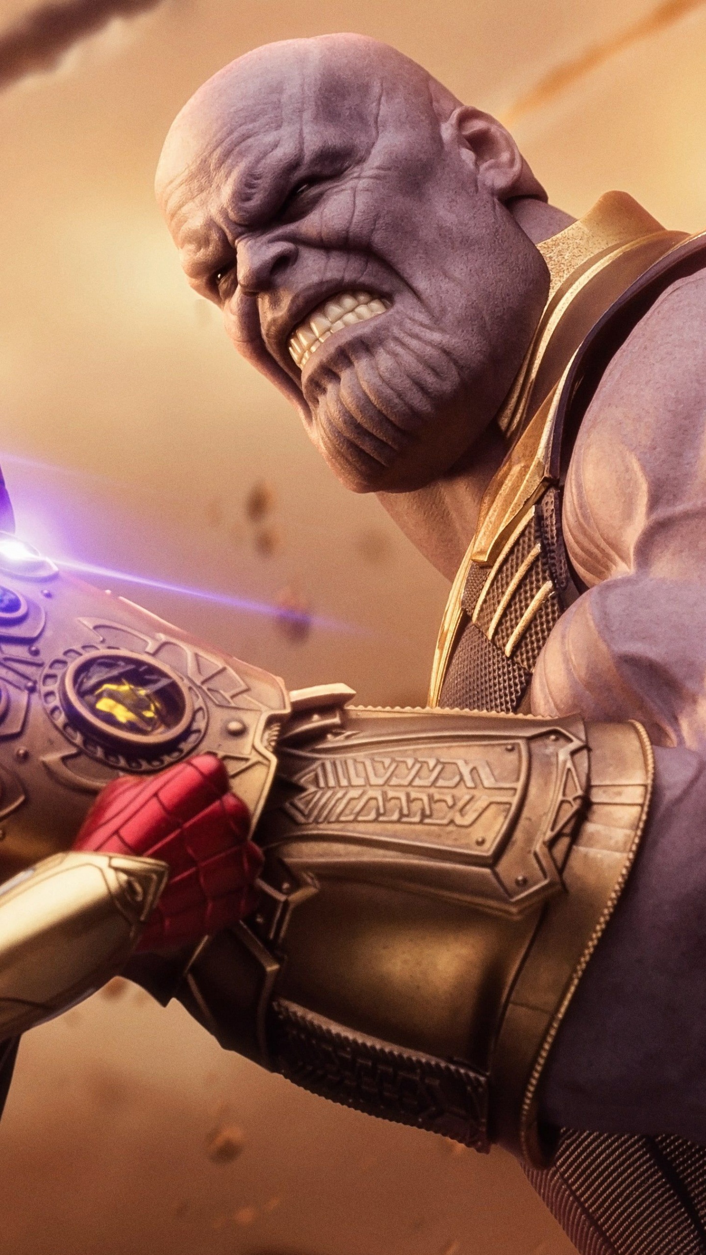 Thanos, Marvel Avengers, Thanos vs Spiderman, Spider-man, Iron Man. Wallpaper in 1440x2560 Resolution