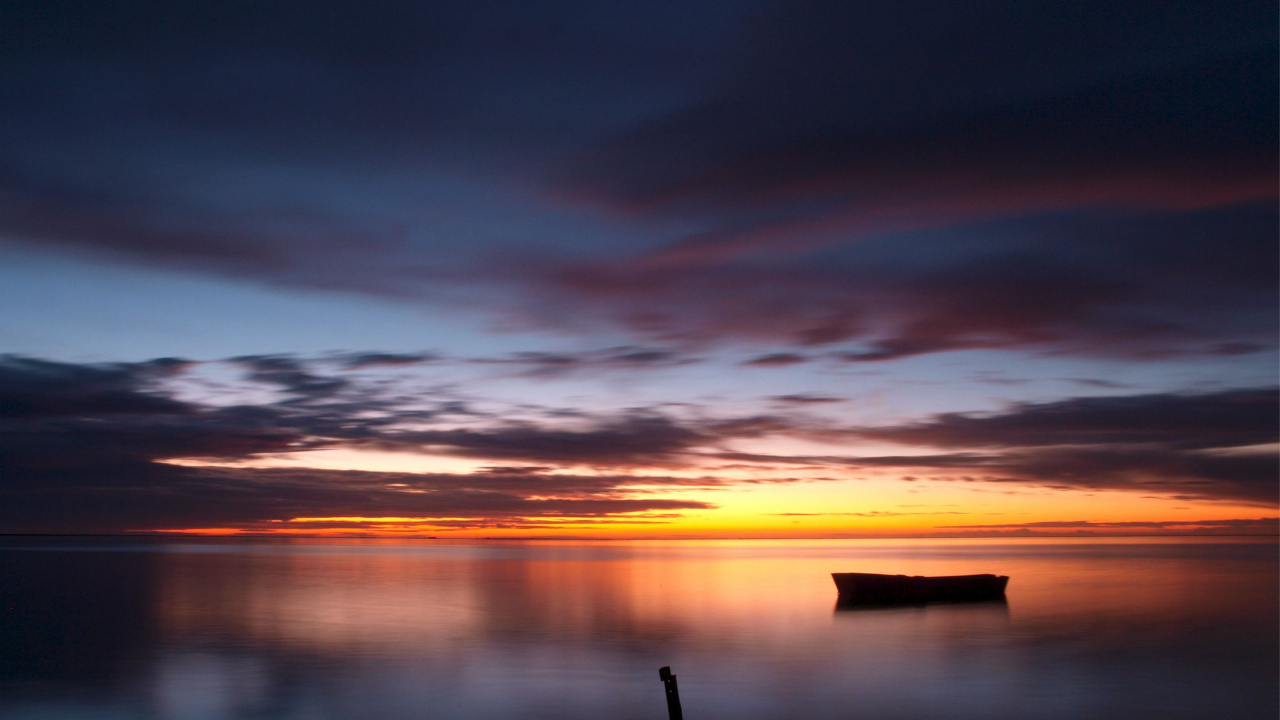 Cuerpo de Agua Durante la Puesta de Sol. Wallpaper in 1280x720 Resolution