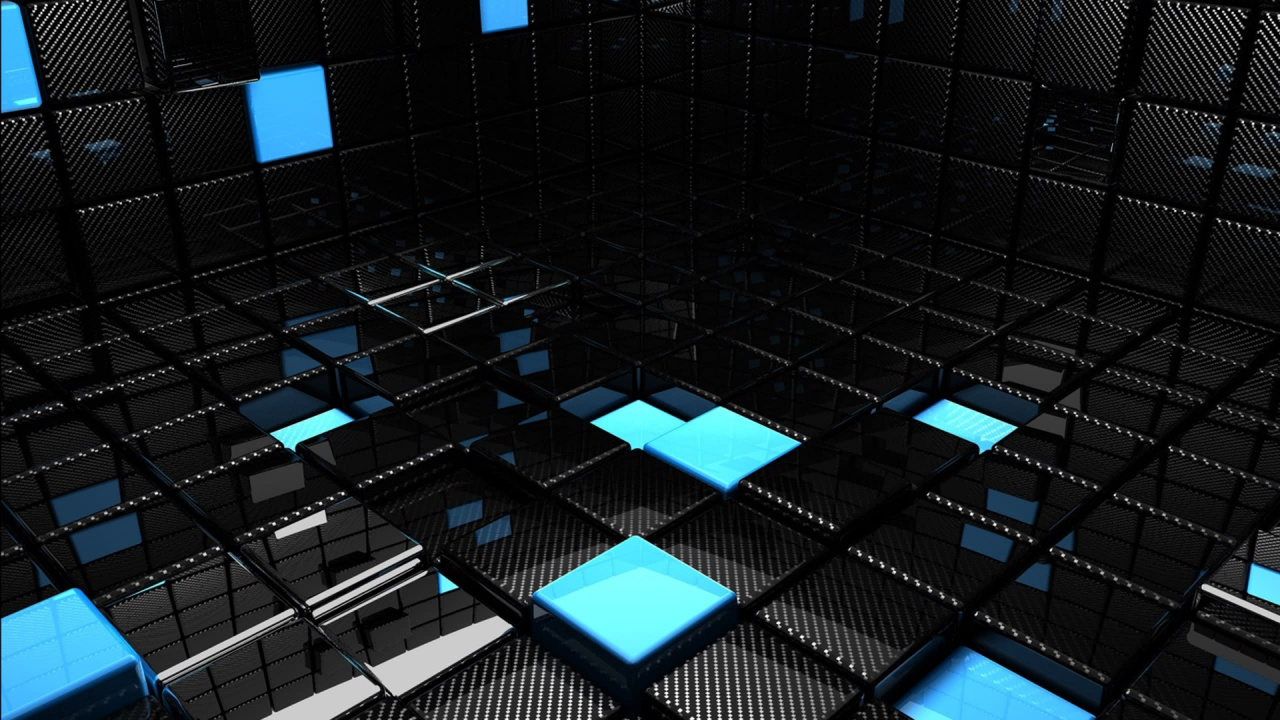 Black and Blue Building Interior. Wallpaper in 1280x720 Resolution