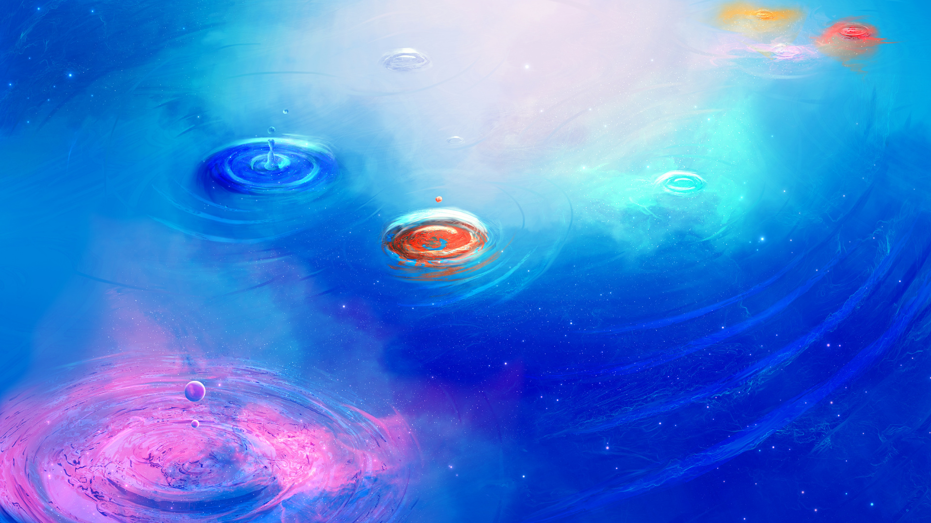 Peinture Abstraite Bleue et Blanche. Wallpaper in 1920x1080 Resolution