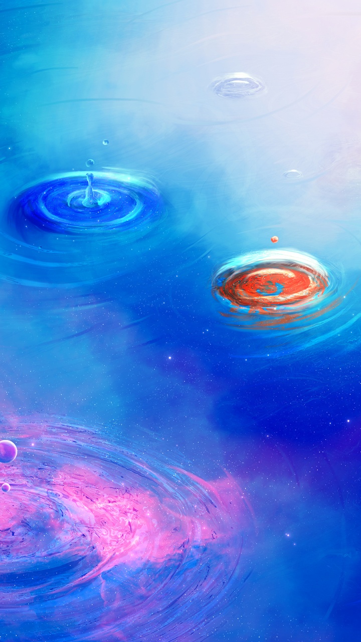 Blue and White Abstract Painting. Wallpaper in 720x1280 Resolution