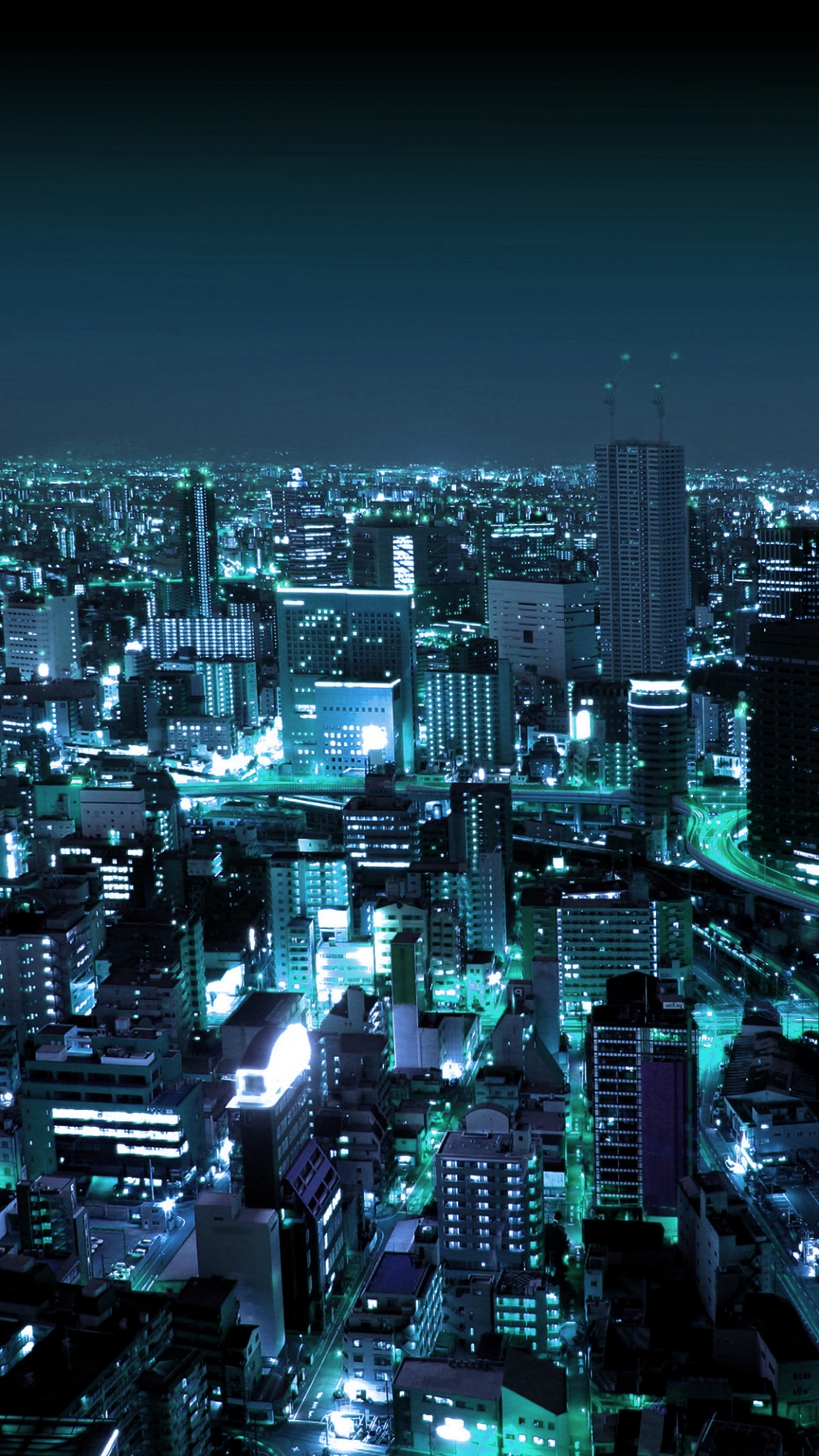Aerial View of City Buildings During Night Time. Wallpaper in 1080x1920 Resolution