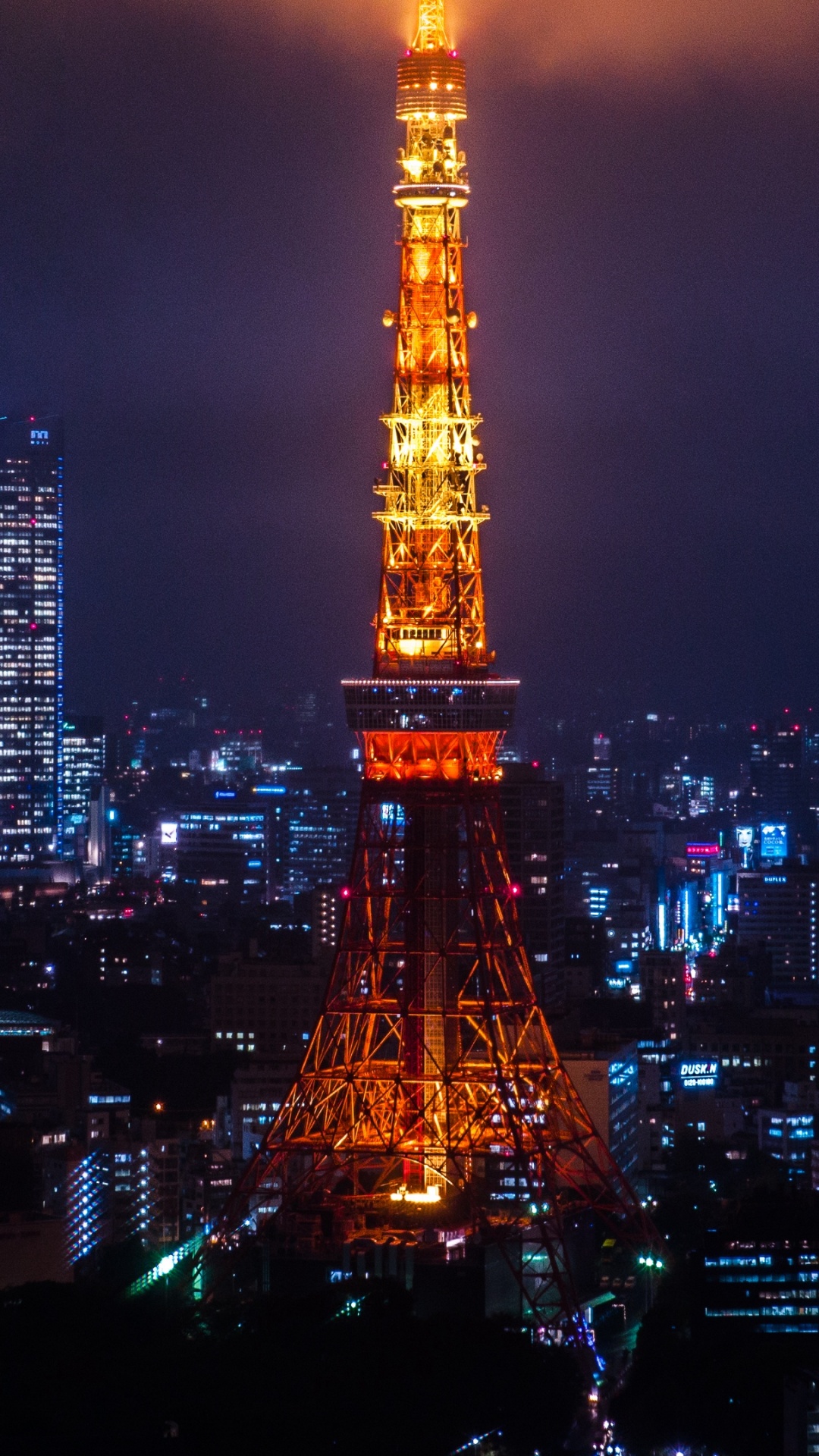 Eiffelturm Bei Nacht Night. Wallpaper in 1080x1920 Resolution