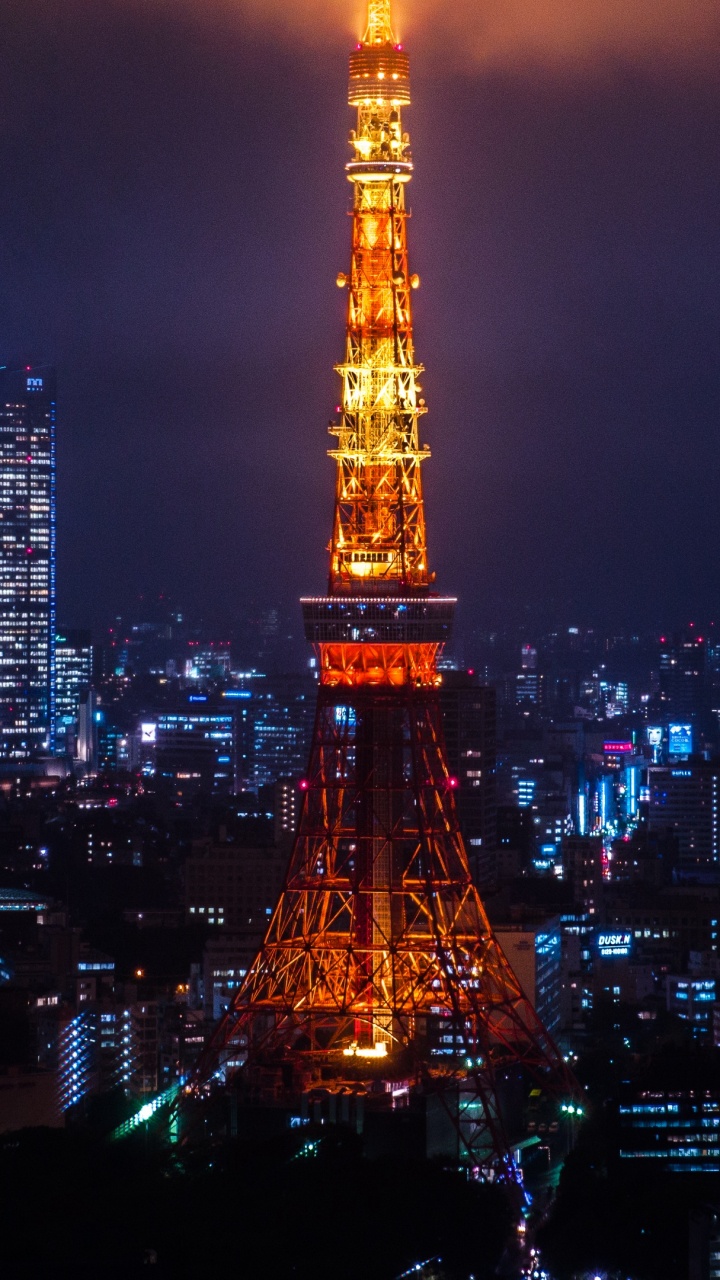 Eiffelturm Bei Nacht Night. Wallpaper in 720x1280 Resolution