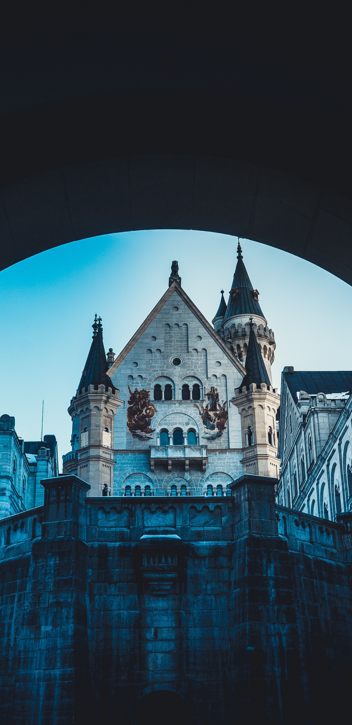 天鹅城堡, 城堡, 建筑, 反射, 拱门 壁纸 1440x2960 允许