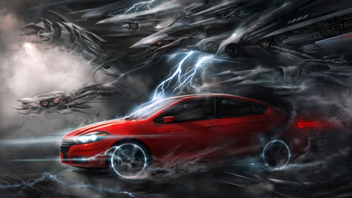 Roter Ferrari 458 Italia Auf Grauem Untergrund. Wallpaper in 1366x768 Resolution