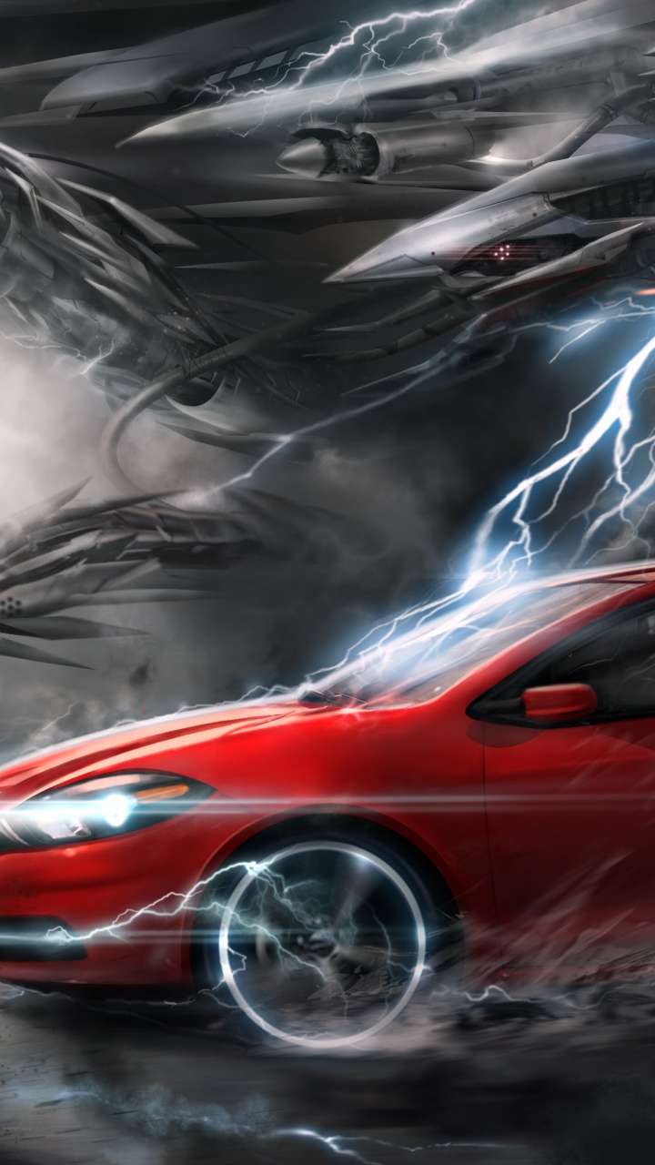 Red Ferrari 458 Italia on Gray Surface. Wallpaper in 720x1280 Resolution