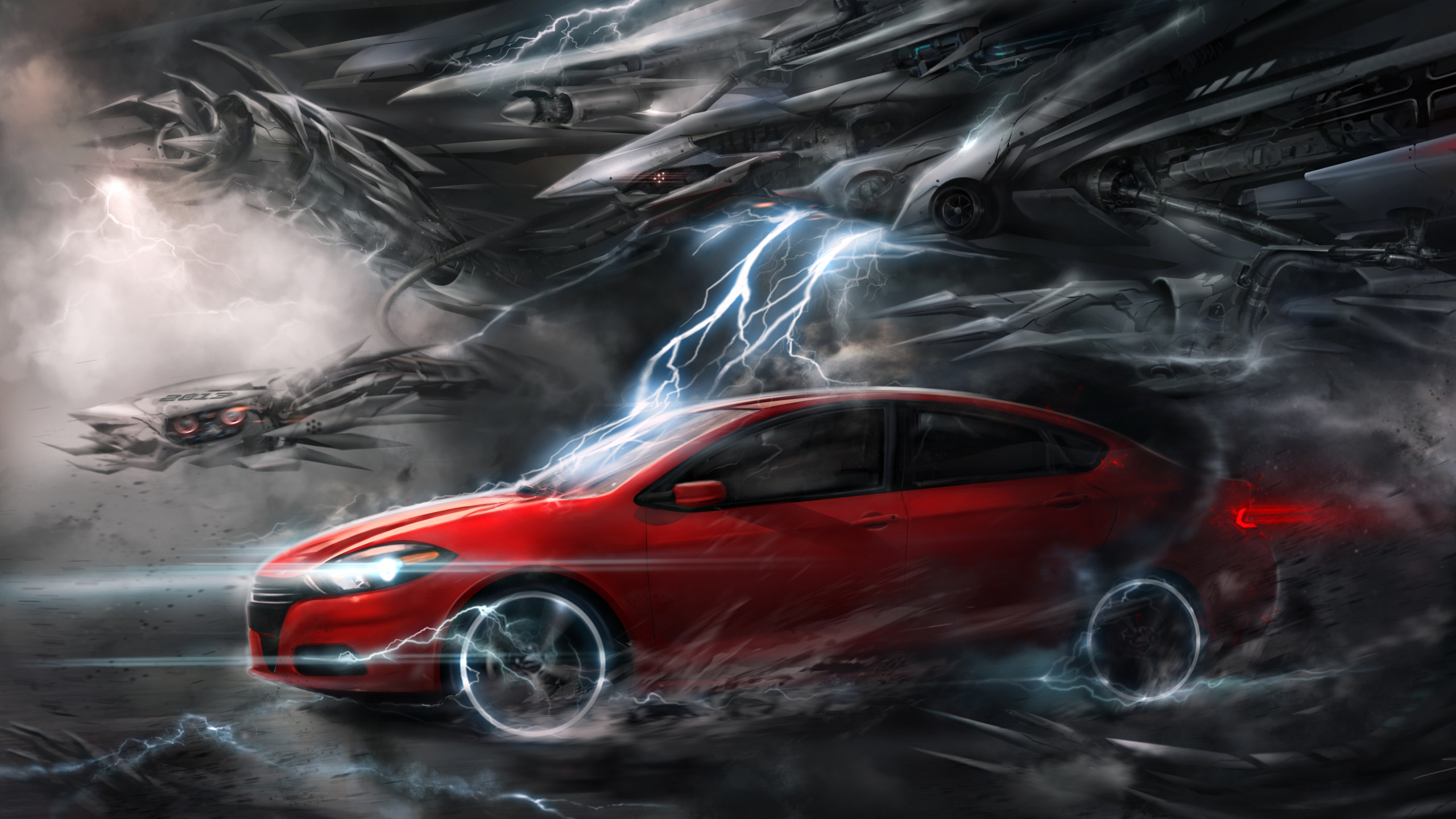 Ferrari 458 Italia Rouge Sur Surface Grise. Wallpaper in 2560x1440 Resolution