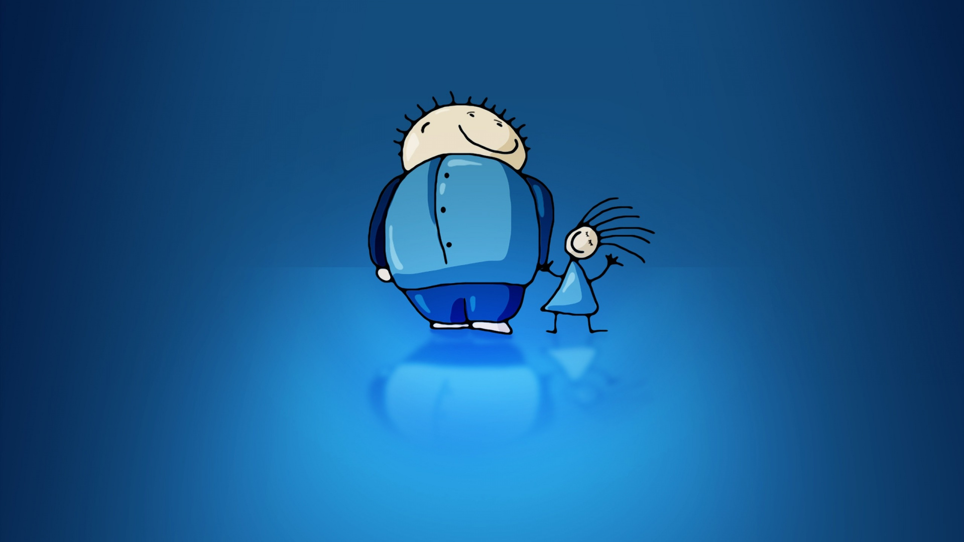 Ilustración de Robot Blanco y Negro. Wallpaper in 1920x1080 Resolution