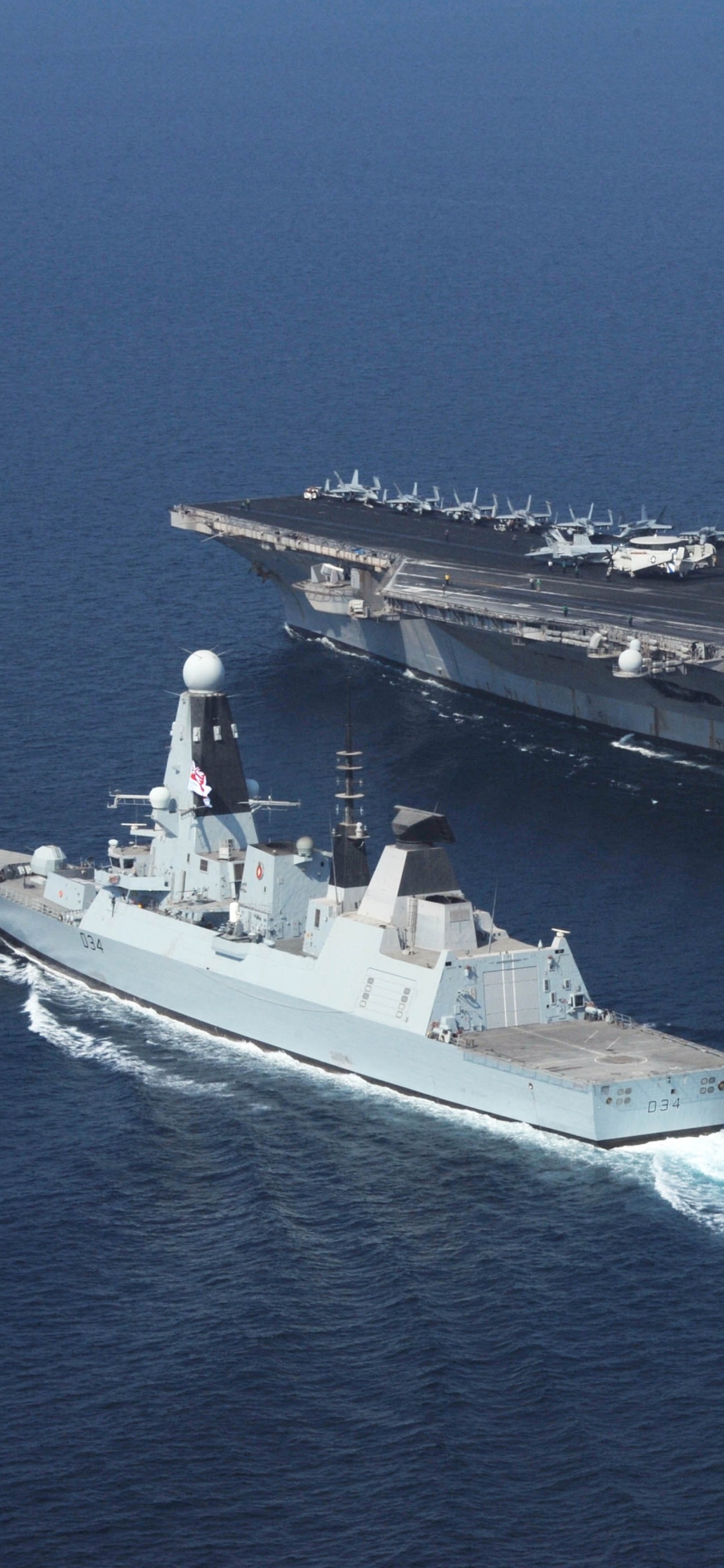HMS Diamond, Royal Navy, Aircraft Carrier, Destroyer, Warship. Wallpaper in 1125x2436 Resolution