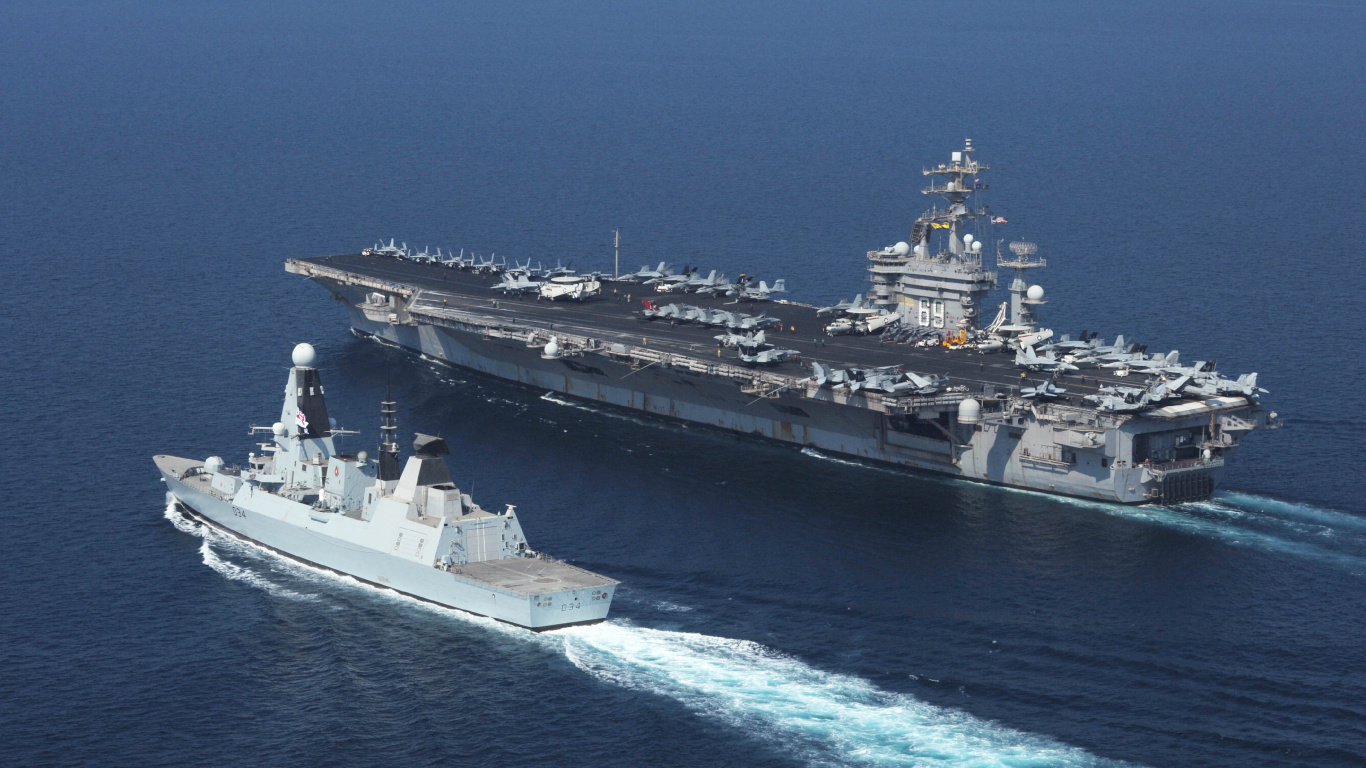 HMS Diamond, Royal Navy, Aircraft Carrier, Destroyer, Warship. Wallpaper in 1366x768 Resolution