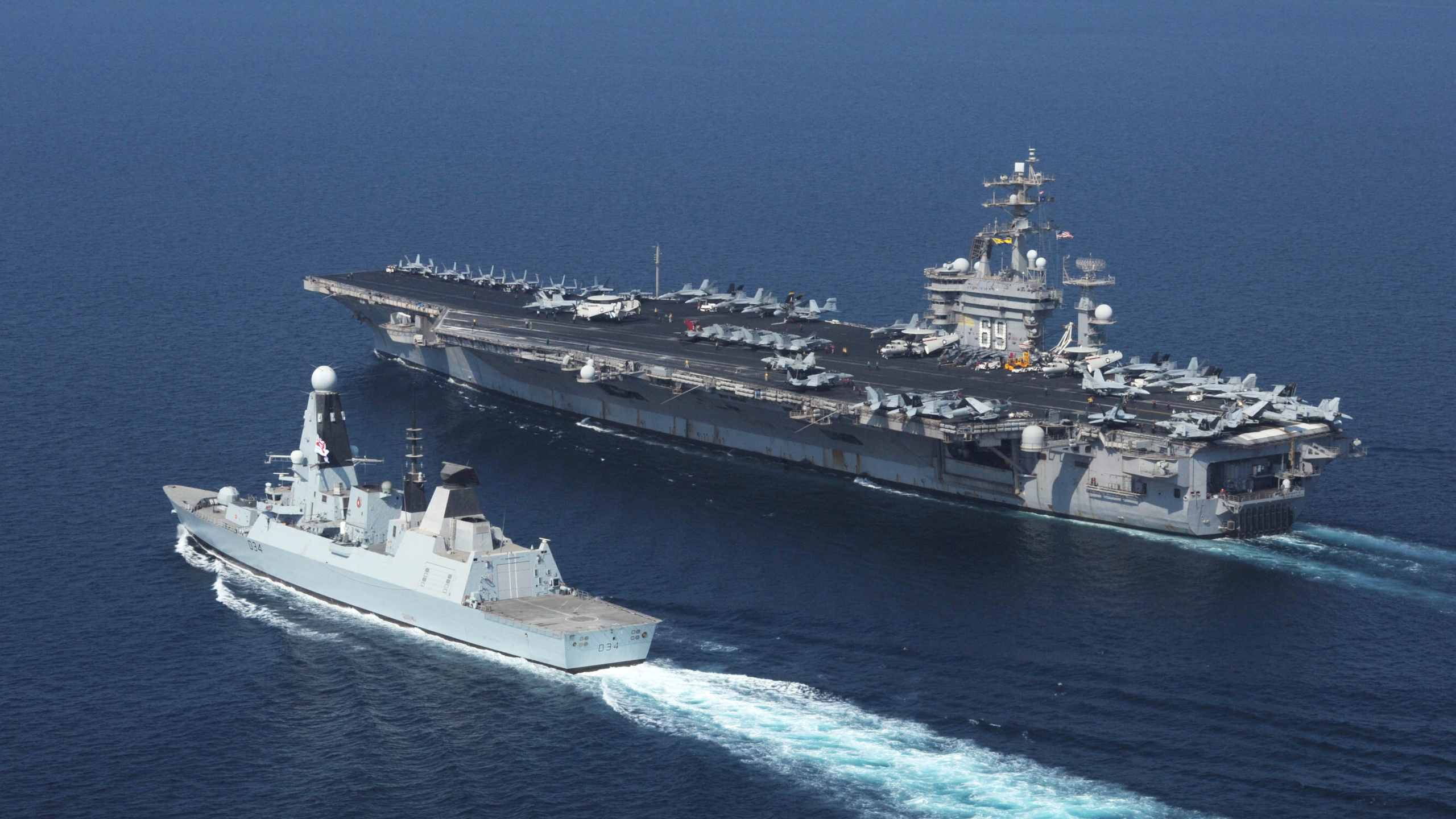 HMS Diamond, Royal Navy, Aircraft Carrier, Destroyer, Warship. Wallpaper in 2560x1440 Resolution