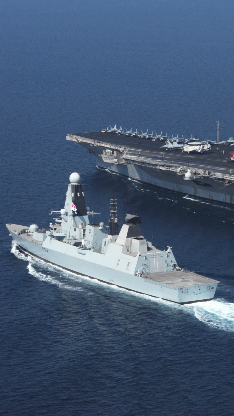 HMS Diamond, Royal Navy, Aircraft Carrier, Destroyer, Warship. Wallpaper in 750x1334 Resolution