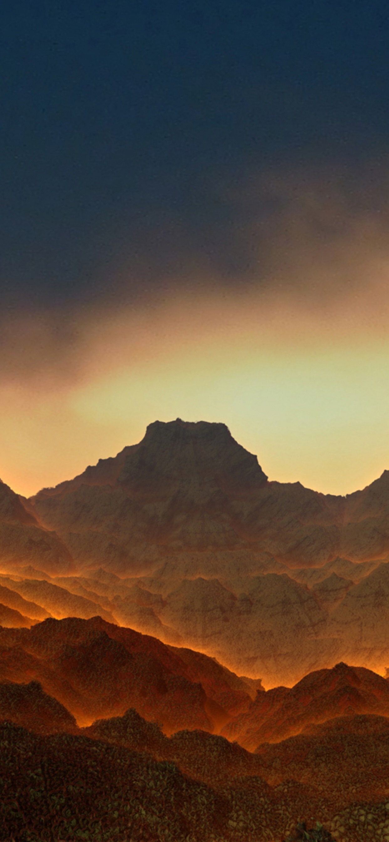 Silhouette of Mountains During Sunset. Wallpaper in 1242x2688 Resolution