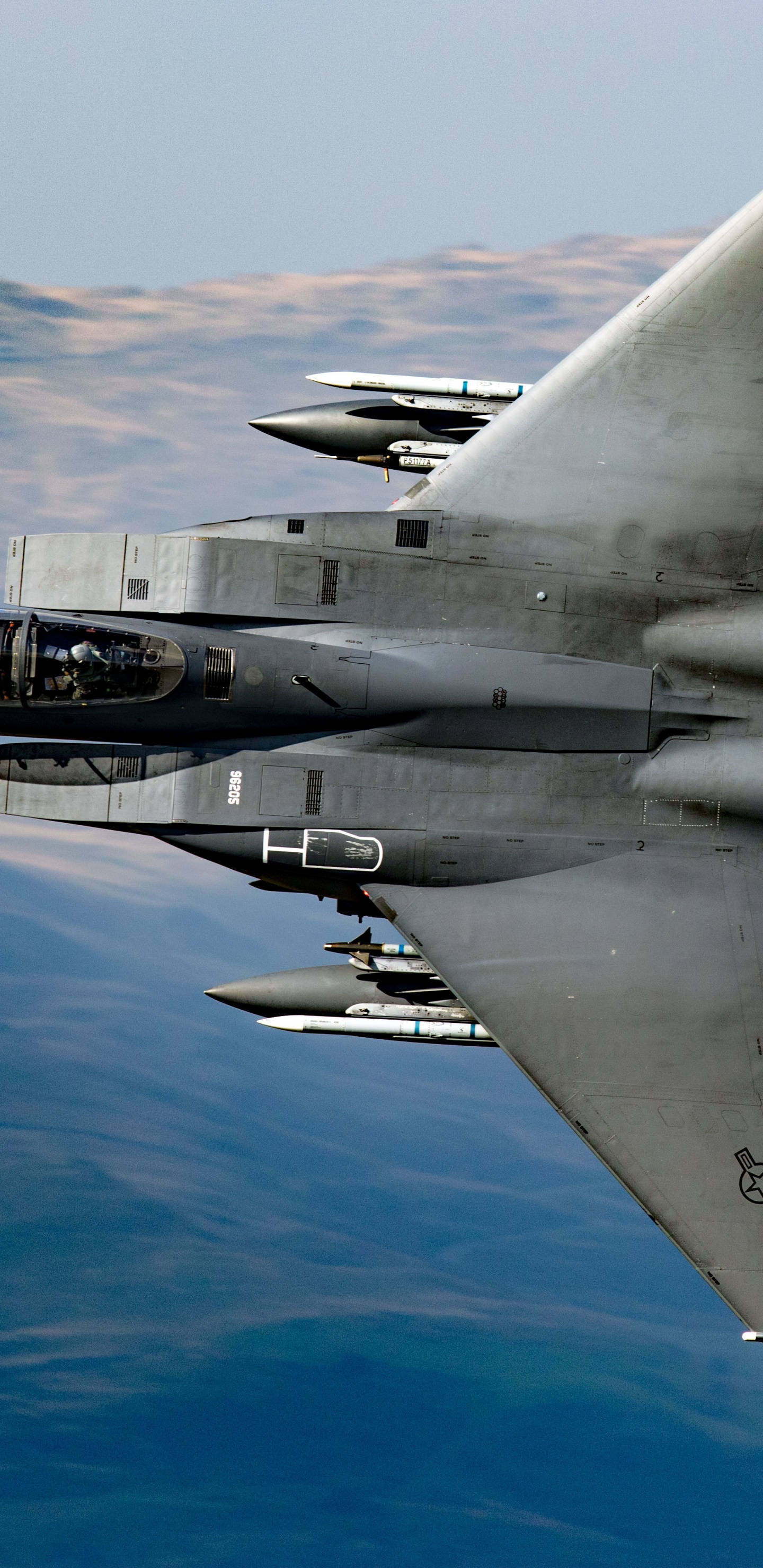 Gray Fighter Jet Flying Over Blue Sky During Daytime. Wallpaper in 1440x2960 Resolution